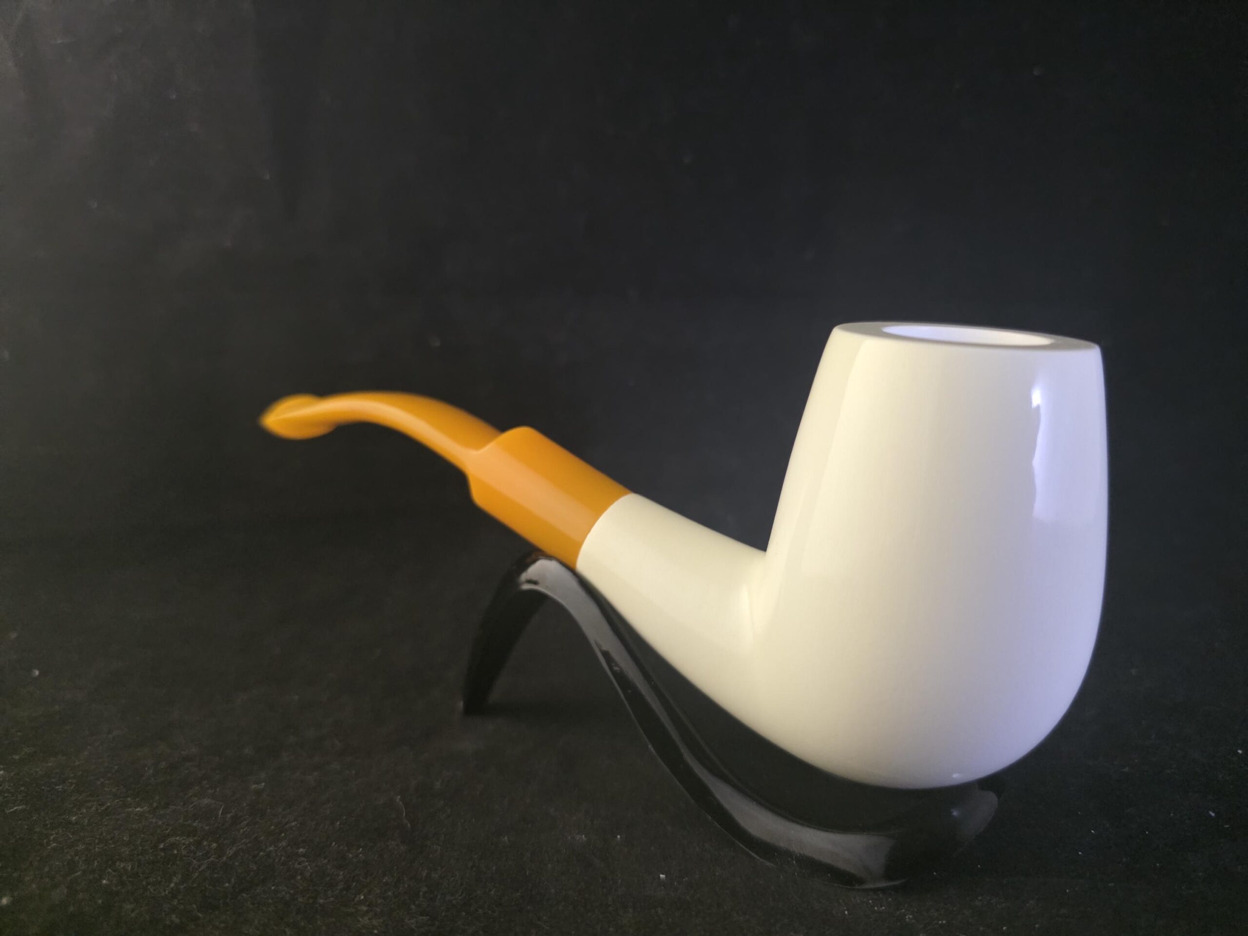 Classic Smooth Design Meerschaum Pipe with Acrylic Stem & Block Meerschaum,Turkish Meerschaum - Image 4