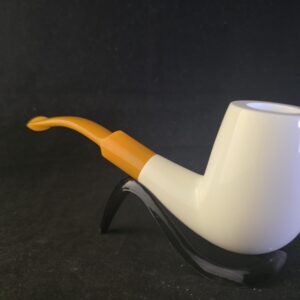 Classic Smooth Design Meerschaum Pipe with Acrylic Stem & Block Meerschaum,Turkish Meerschaum