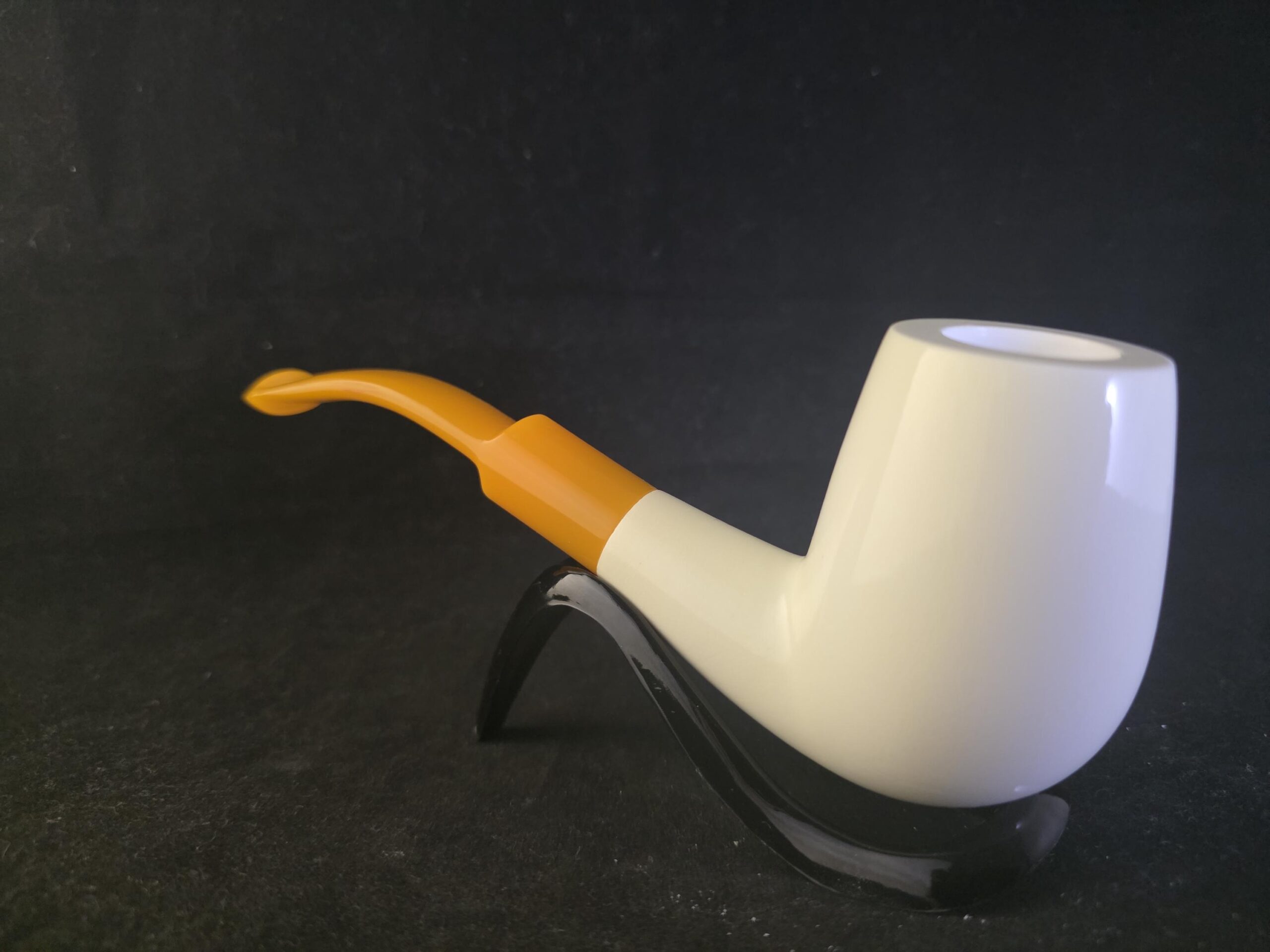 Classic Smooth Design Meerschaum Pipe with Acrylic Stem & Block Meerschaum,Turkish Meerschaum