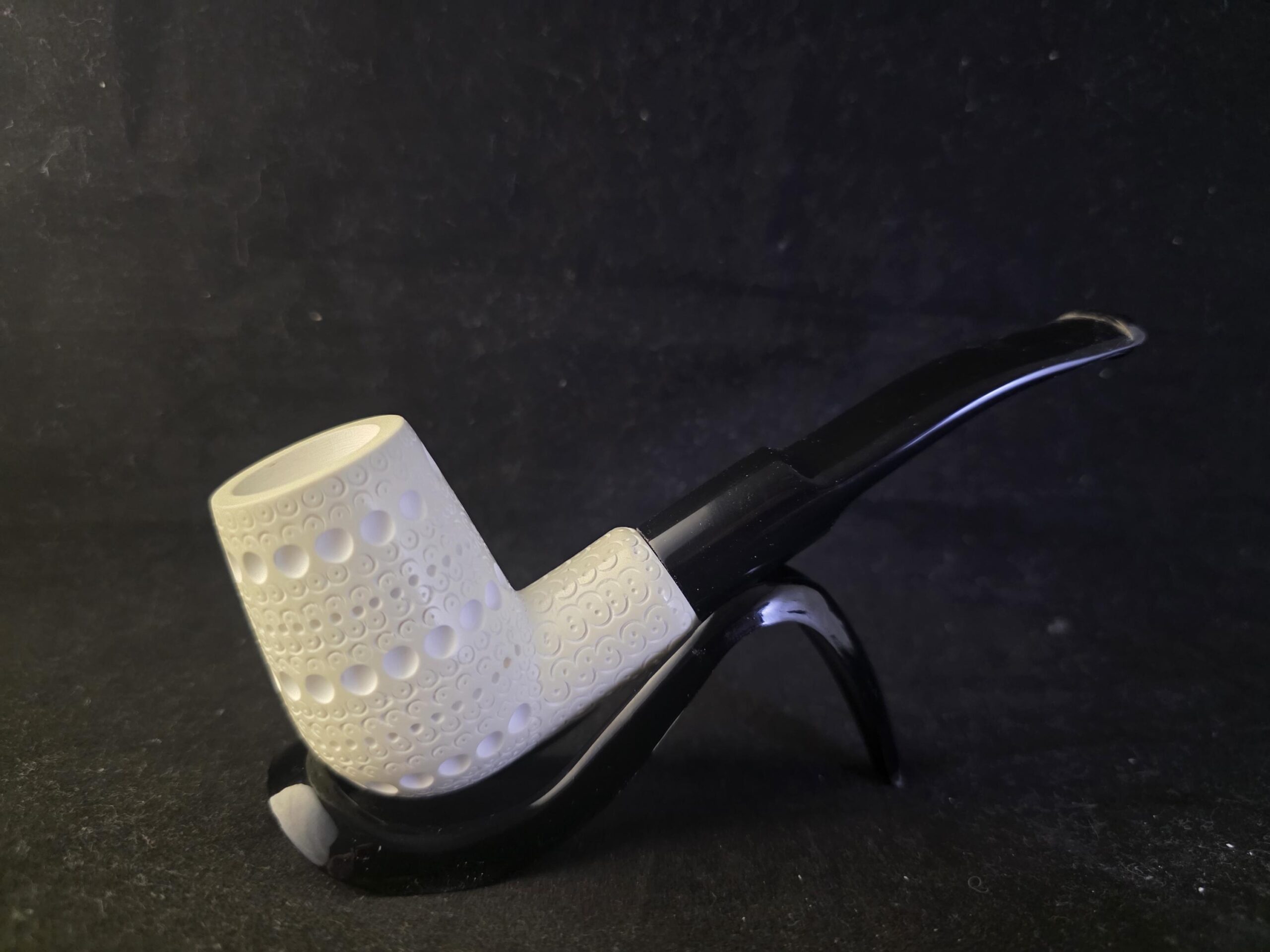 Special depicted classical Meerschaum Pipe with Acrylic Stem & Block Meerschaum, Turkish Meerschaum - Image 4