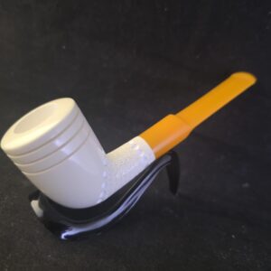 Turkish  Porsche Style Billiard Meerschaum Pipe – Hand Carved  Pipe with Acrylic Stem