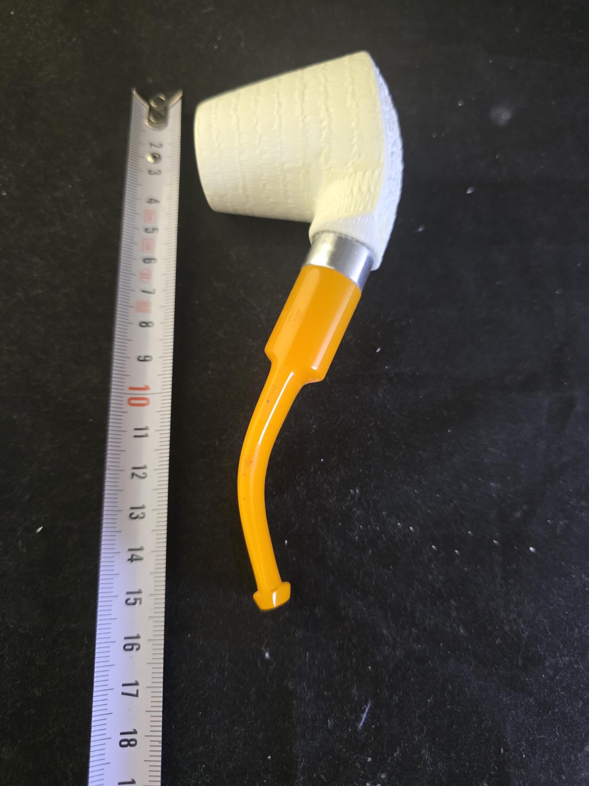 Rusticated Classic model Turkish Meerschaum Pipe with Acrylic Stem - Image 9