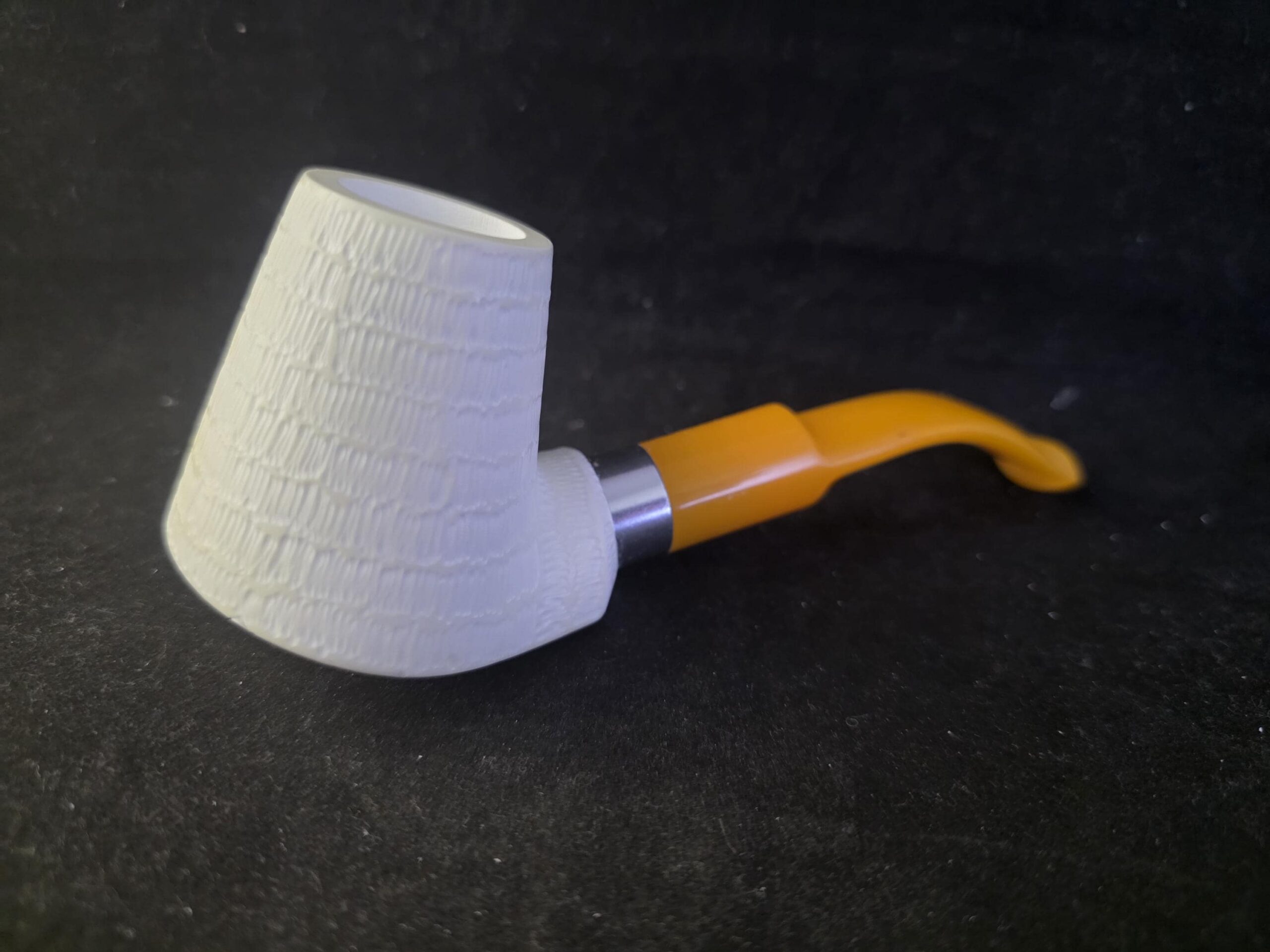 Rusticated Classic model Turkish Meerschaum Pipe with Acrylic Stem