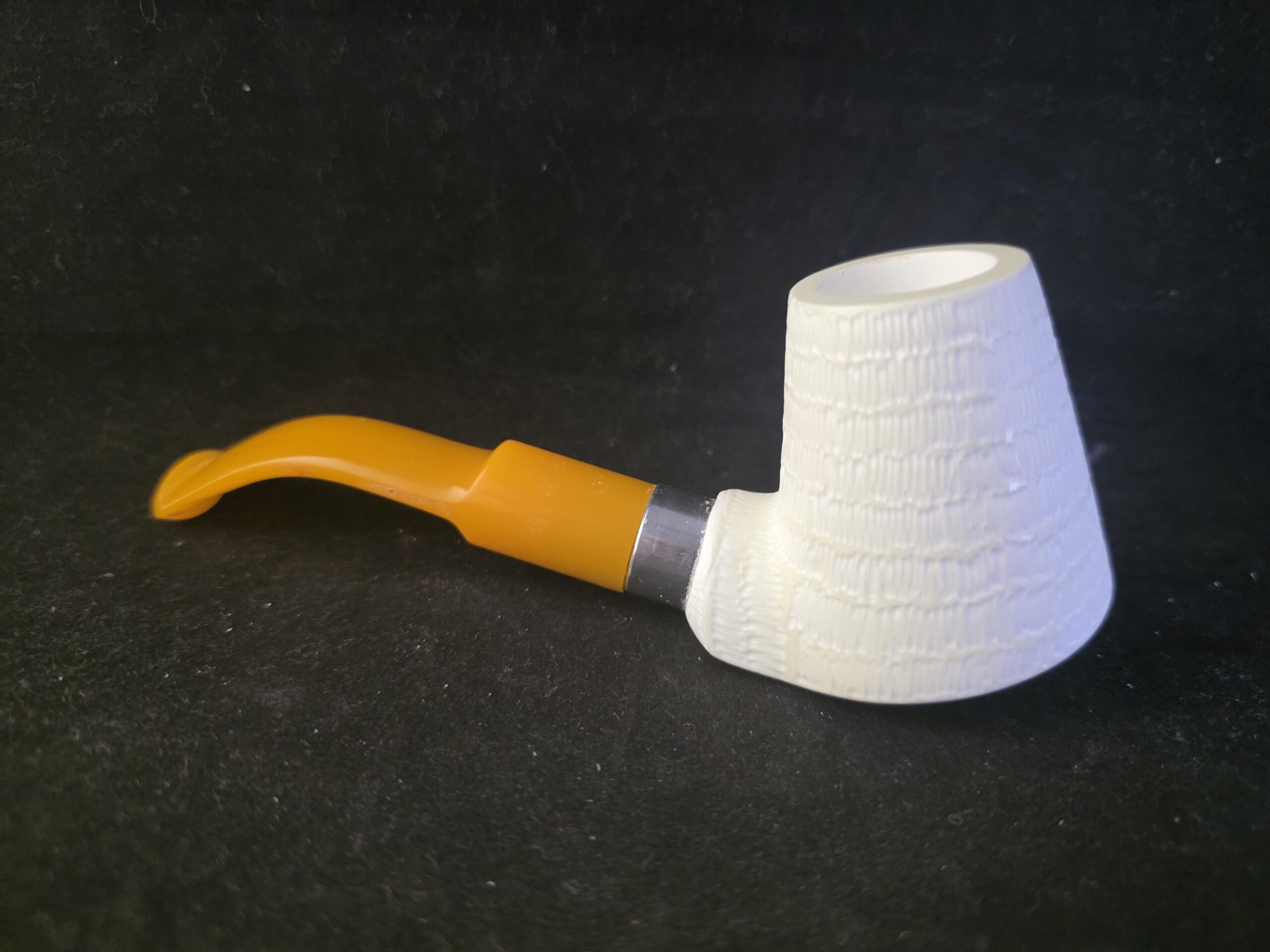 Rusticated Classic model Turkish Meerschaum Pipe with Acrylic Stem - Image 6