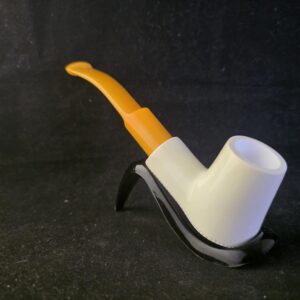 Smooth Turkish Meerschaum Billiard Pipe With  Acrylic Stem