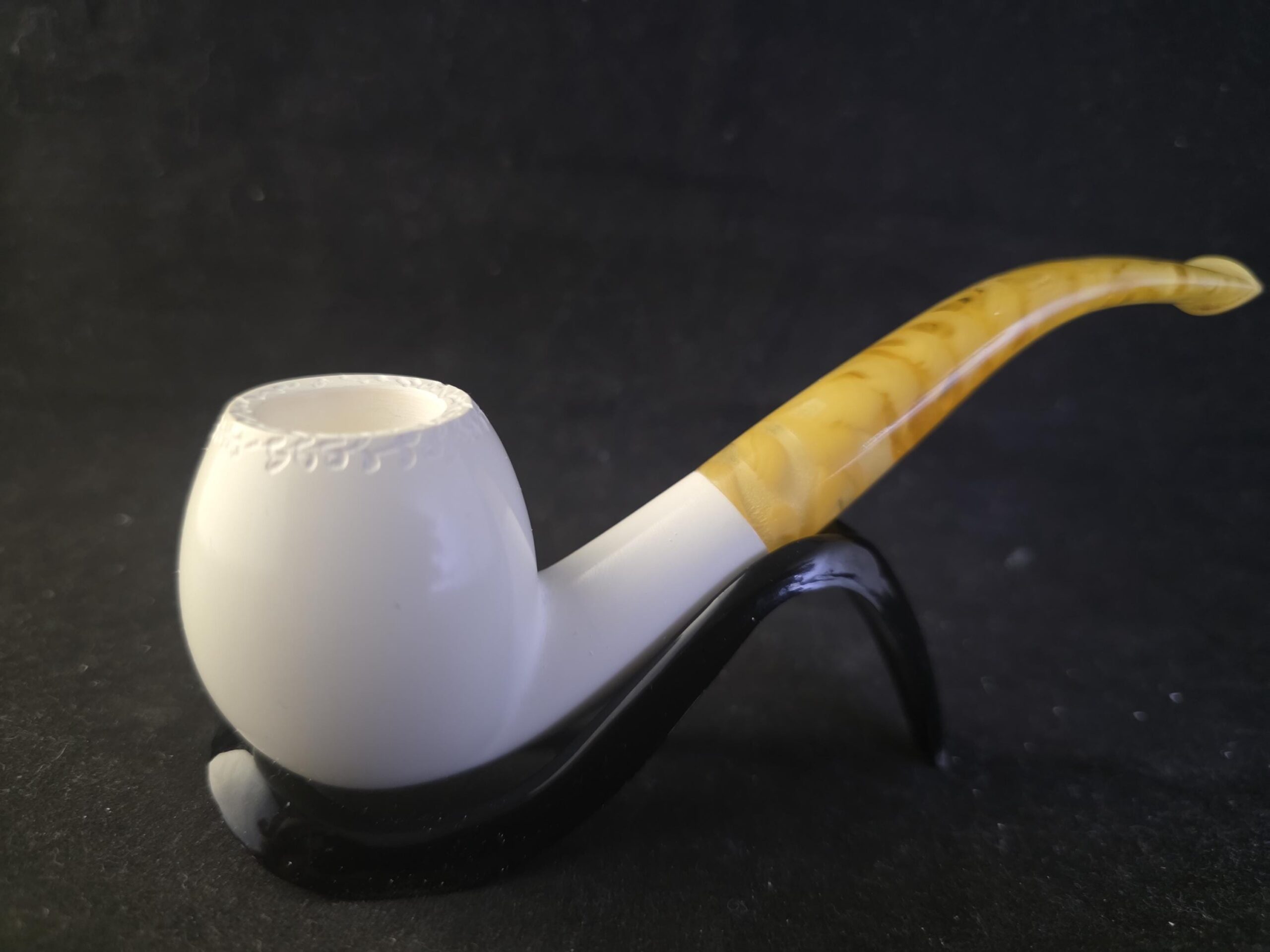 Smooth Apple Turkish Meerschaum Pipe – Lightweight Smoking Pipe with Acrylic Stem