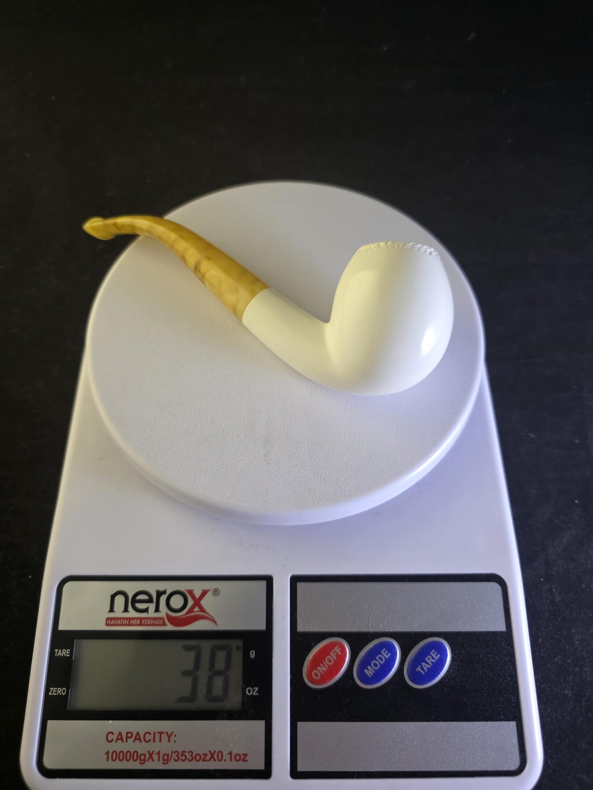 Smooth Apple Turkish Meerschaum Pipe – Lightweight Smoking Pipe with Acrylic Stem - Image 10