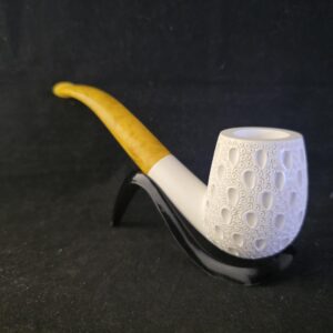 Turkish Meerschaum Almond Carved Billiard Pipe, Block meerschaum, The best gift for Him