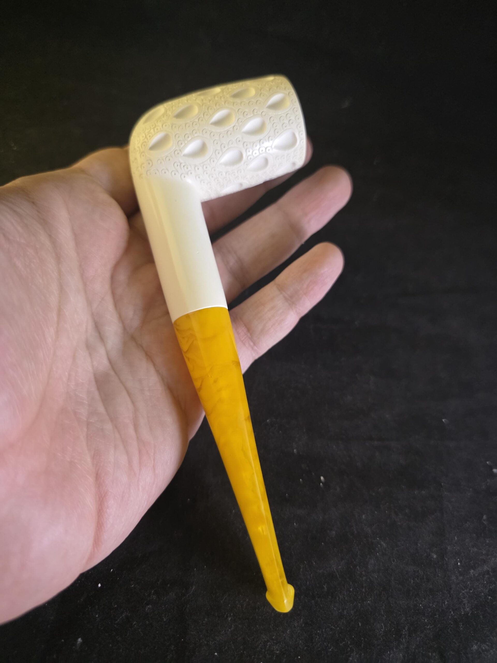 Hand Carved Turkish Meerschaum Almond Carved Billiard Pipe – Long Shank - Image 7