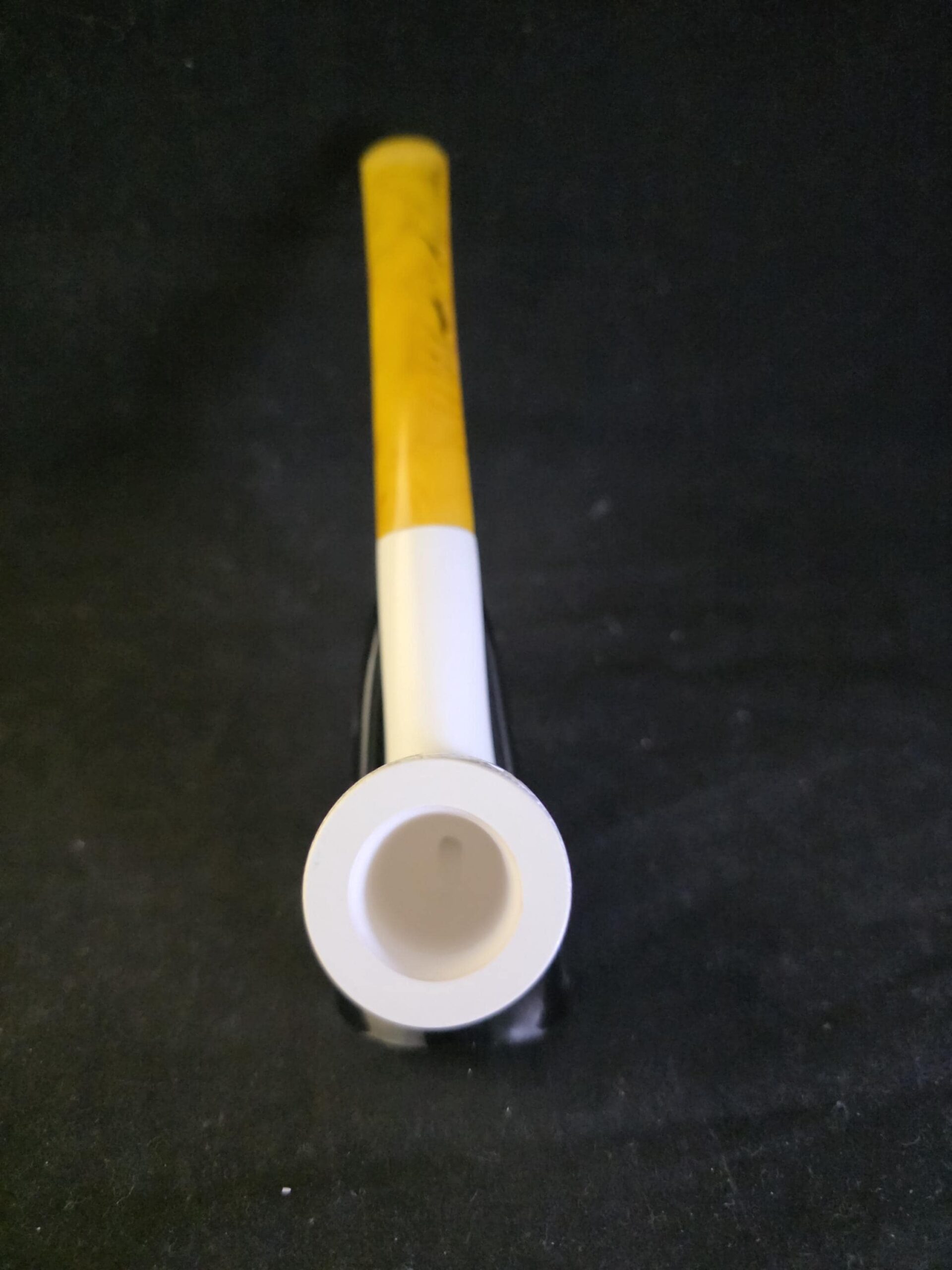 Hand Carved Turkish Meerschaum Almond Carved Billiard Pipe – Long Shank - Image 3
