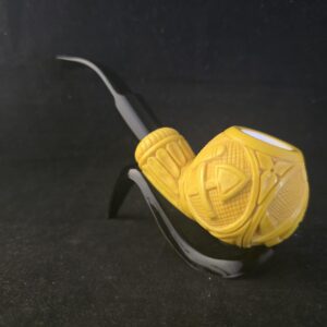 Masonic Figure Meerschaum Pipe, Premium Handmade Meerschaum Pipe  with Acrylic Stem &Block meerschaum