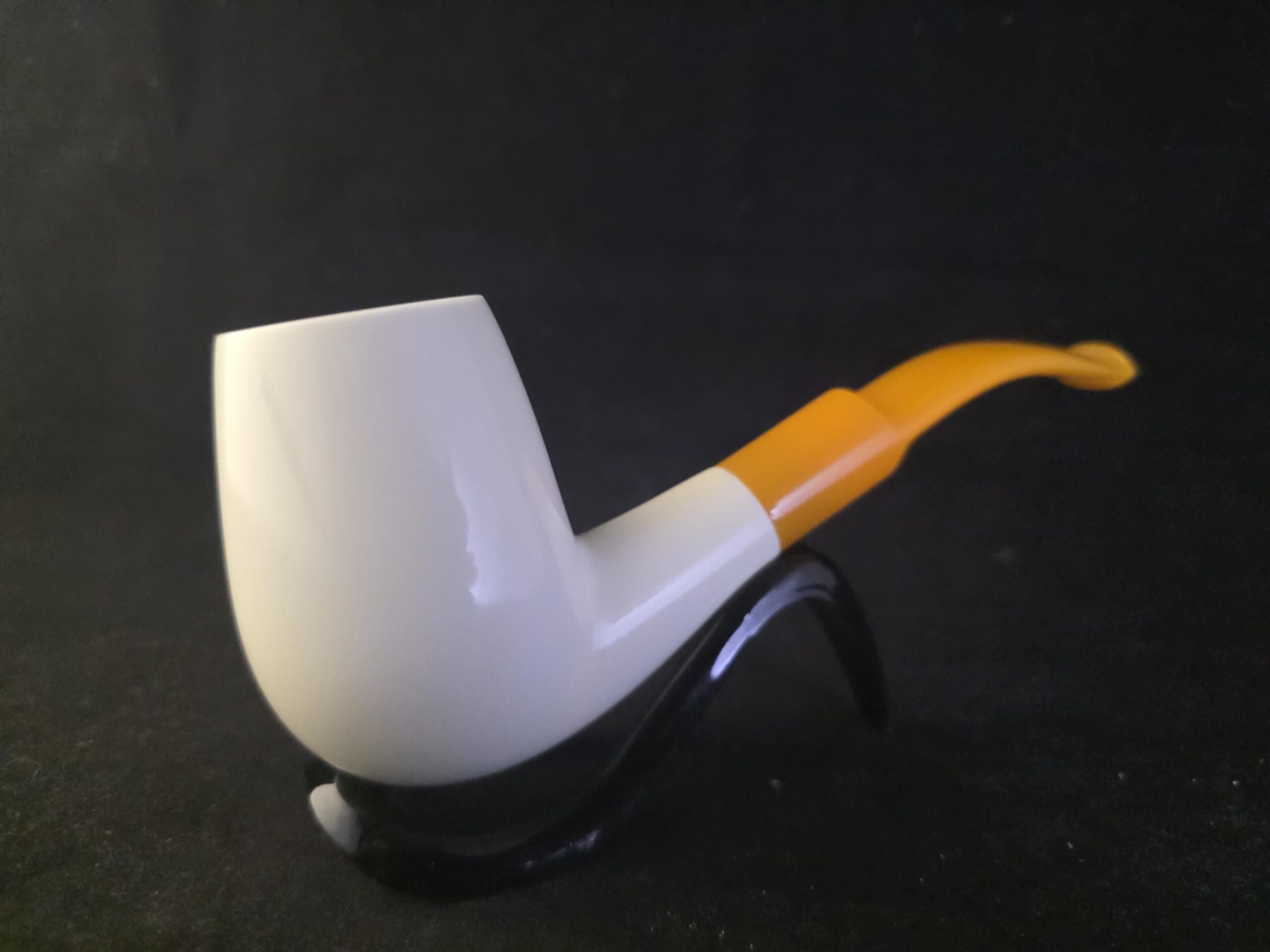 Classic Smooth Design Meerschaum Pipe with Acrylic Stem & Block Meerschaum,Turkish Meerschaum - Image 2