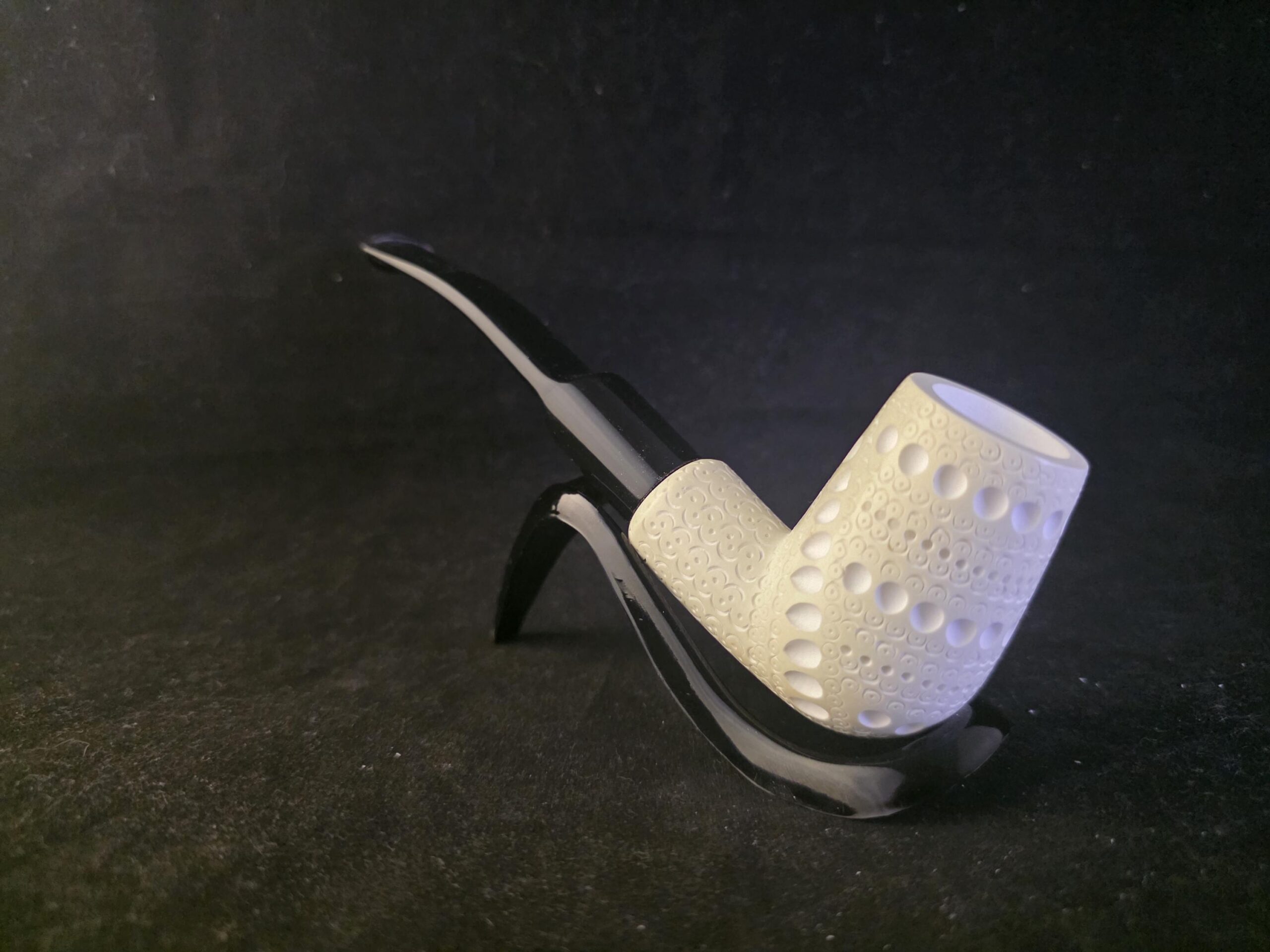 Special depicted classical Meerschaum Pipe with Acrylic Stem & Block Meerschaum, Turkish Meerschaum