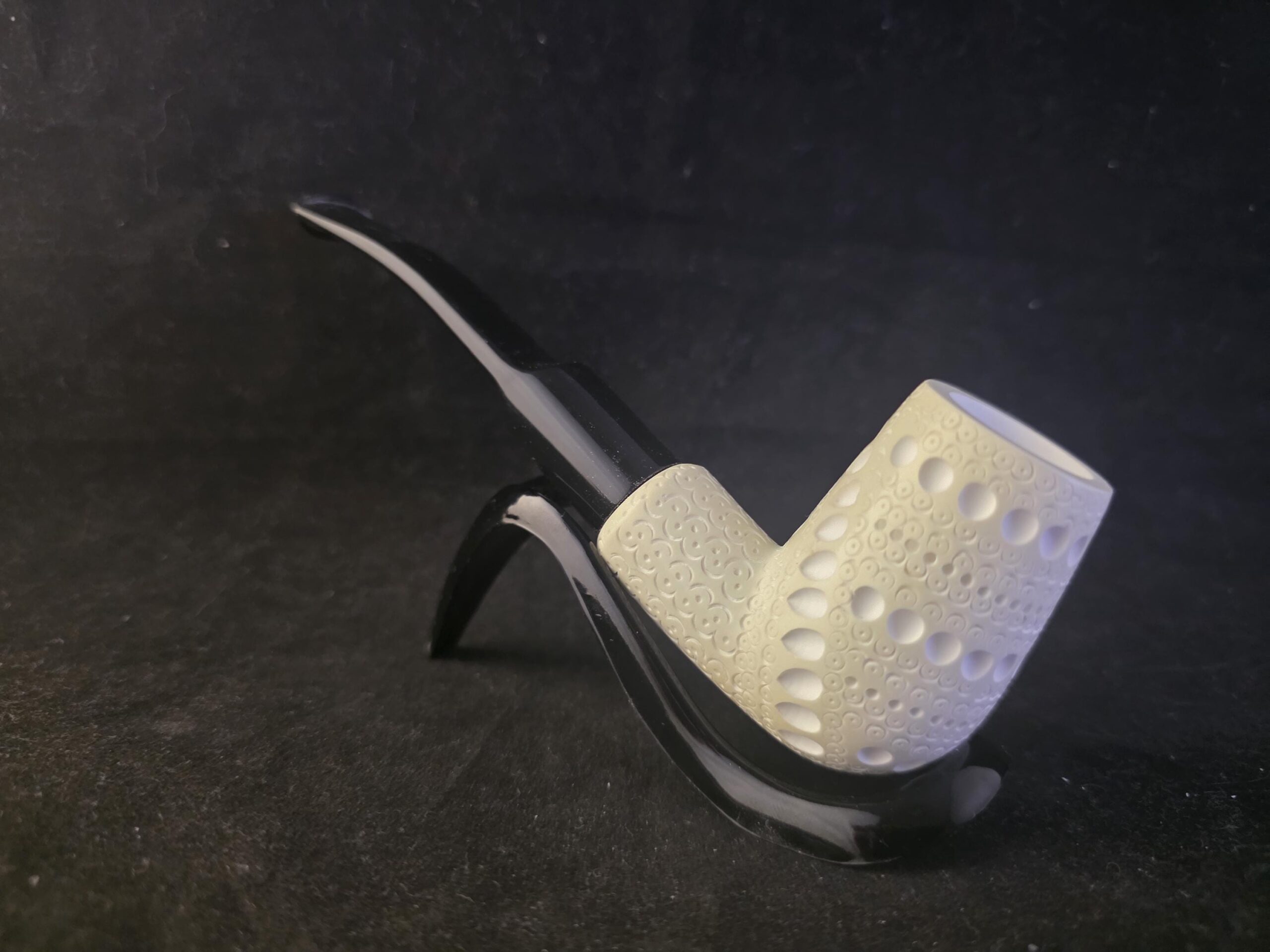 Special depicted classical Meerschaum Pipe with Acrylic Stem & Block Meerschaum, Turkish Meerschaum - Image 5