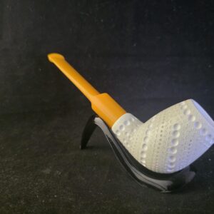 Classic Meerschaum Billiard Pipe – Handmade Turkish Smoking Pipe with Acrylic Stem – Cool Gift