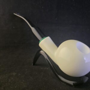 Hand Carved Turkish Meerschaum Half Apple Pipe – Free Style Unique Smoking Pipe with Acrylic Stem
