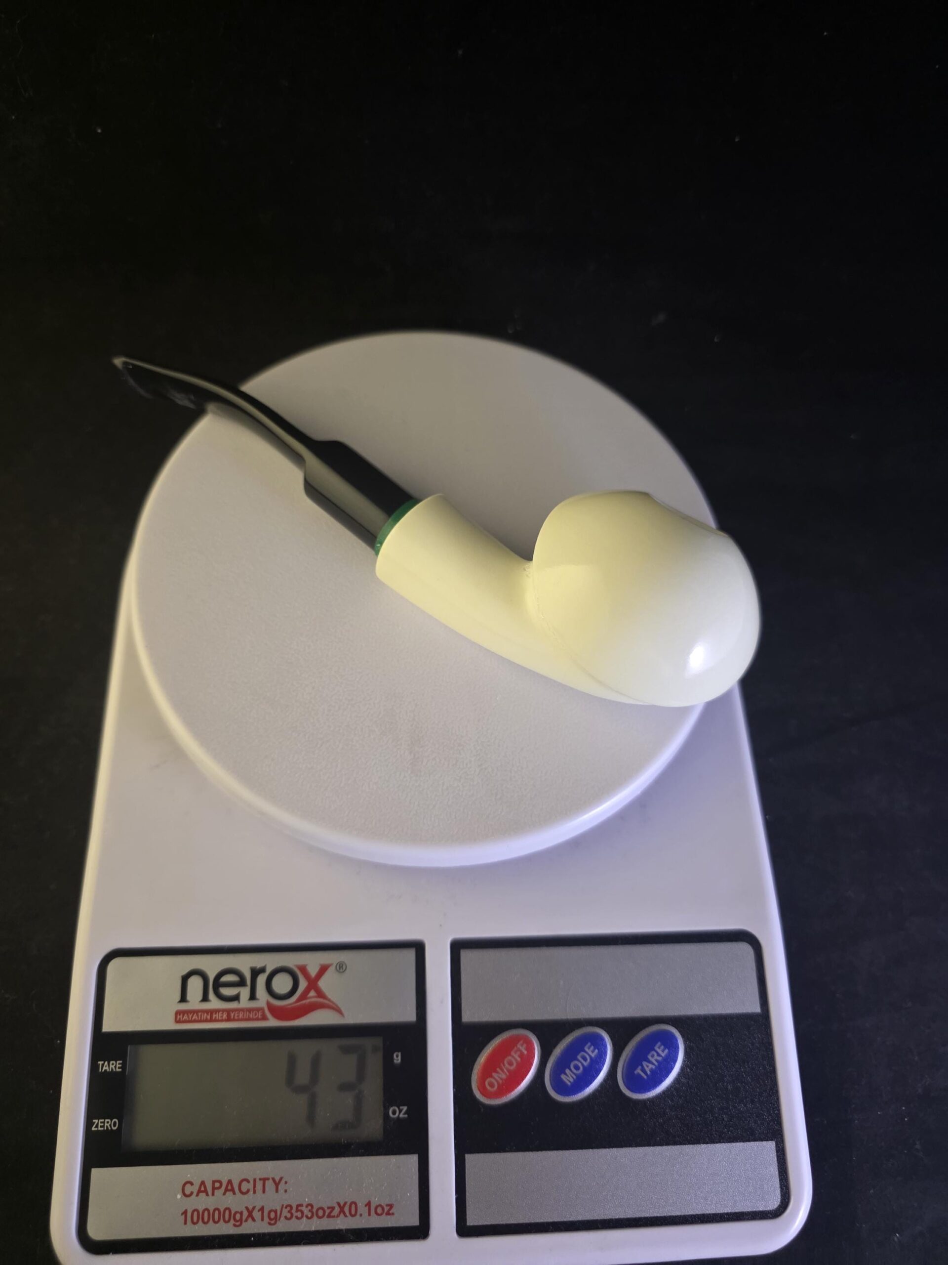 Hand Carved Turkish Meerschaum Half Apple Pipe – Free Style Unique Smoking Pipe with Acrylic Stem - Image 10