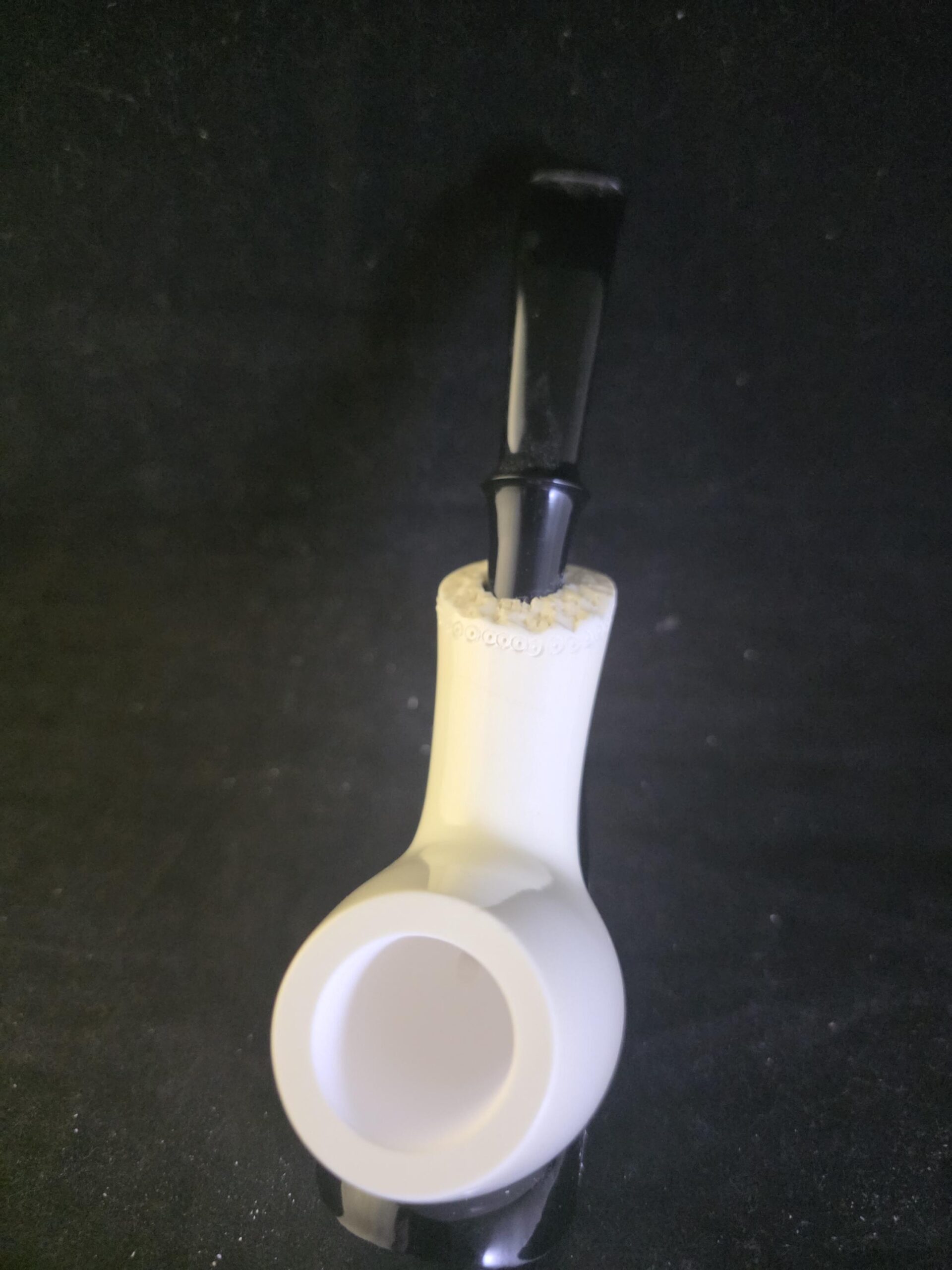 Hand Carved Turkish Meerschaum Free Style Pipe – Original Design Smoking Pipe with Acrylic Stem - Image 3