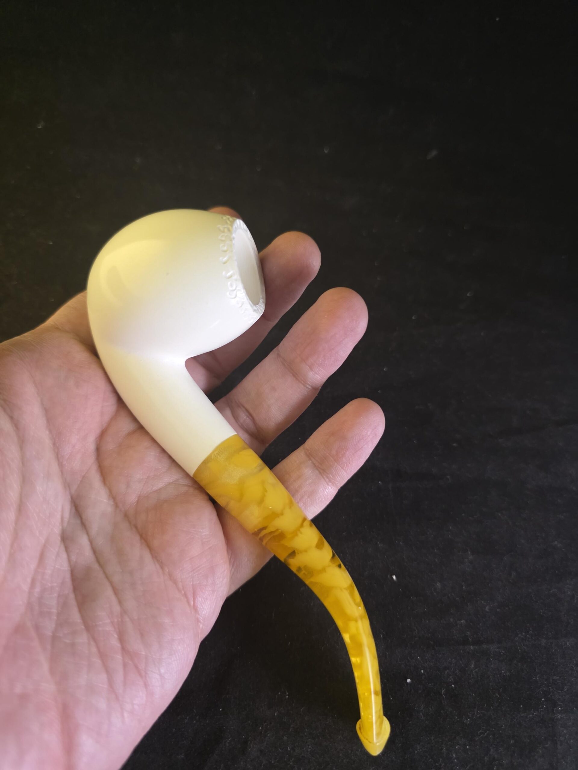 Smooth Apple Turkish Meerschaum Pipe – Lightweight Smoking Pipe with Acrylic Stem - Image 7