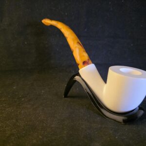Smooth Turkish Meerschaum Half Billiard Design Pipe, Block Meerschaum