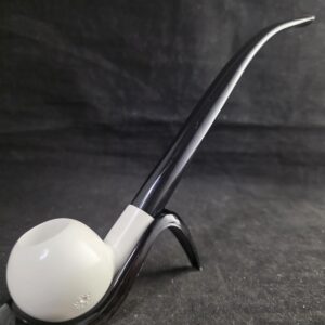 Smooth Apple Churwarden Meerschaum Pipe with Acrylic Stem