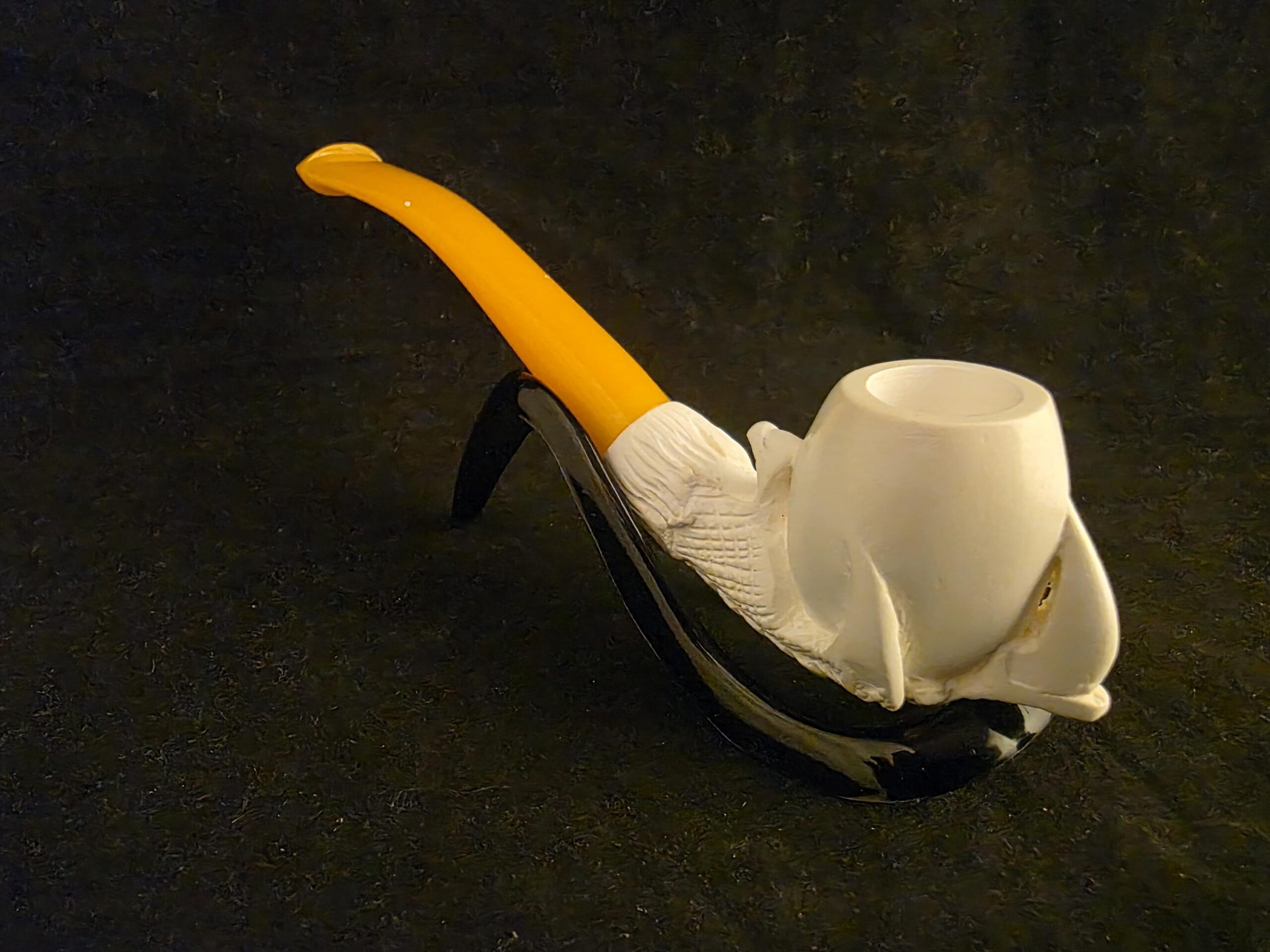Smooth Eagle Claw Meerschaum Pipe with Acrylic Stem, Budget Friendly Pİpe - Image 3