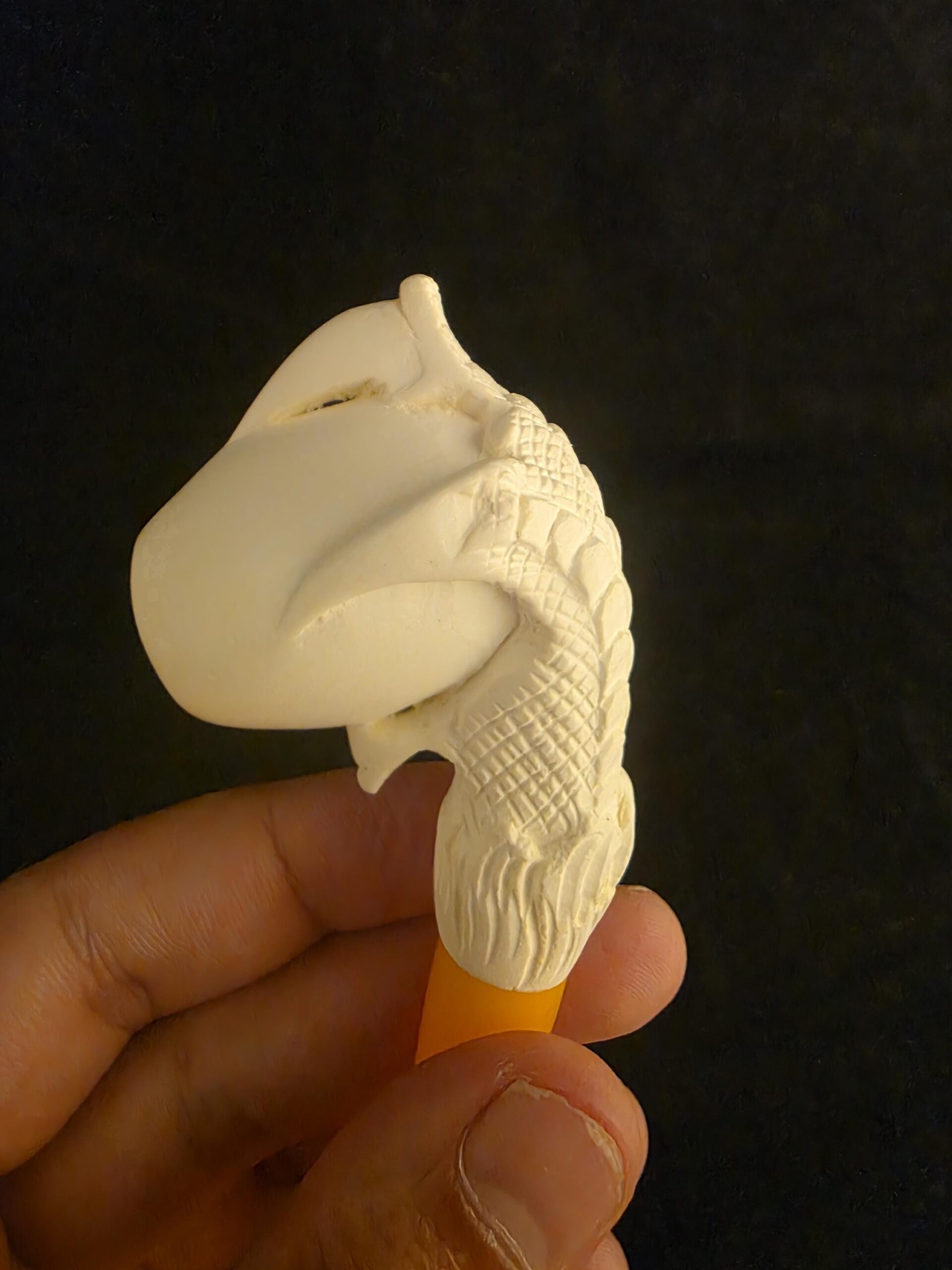 Smooth Eagle Claw Meerschaum Pipe with Acrylic Stem, Budget Friendly Pİpe - Image 10