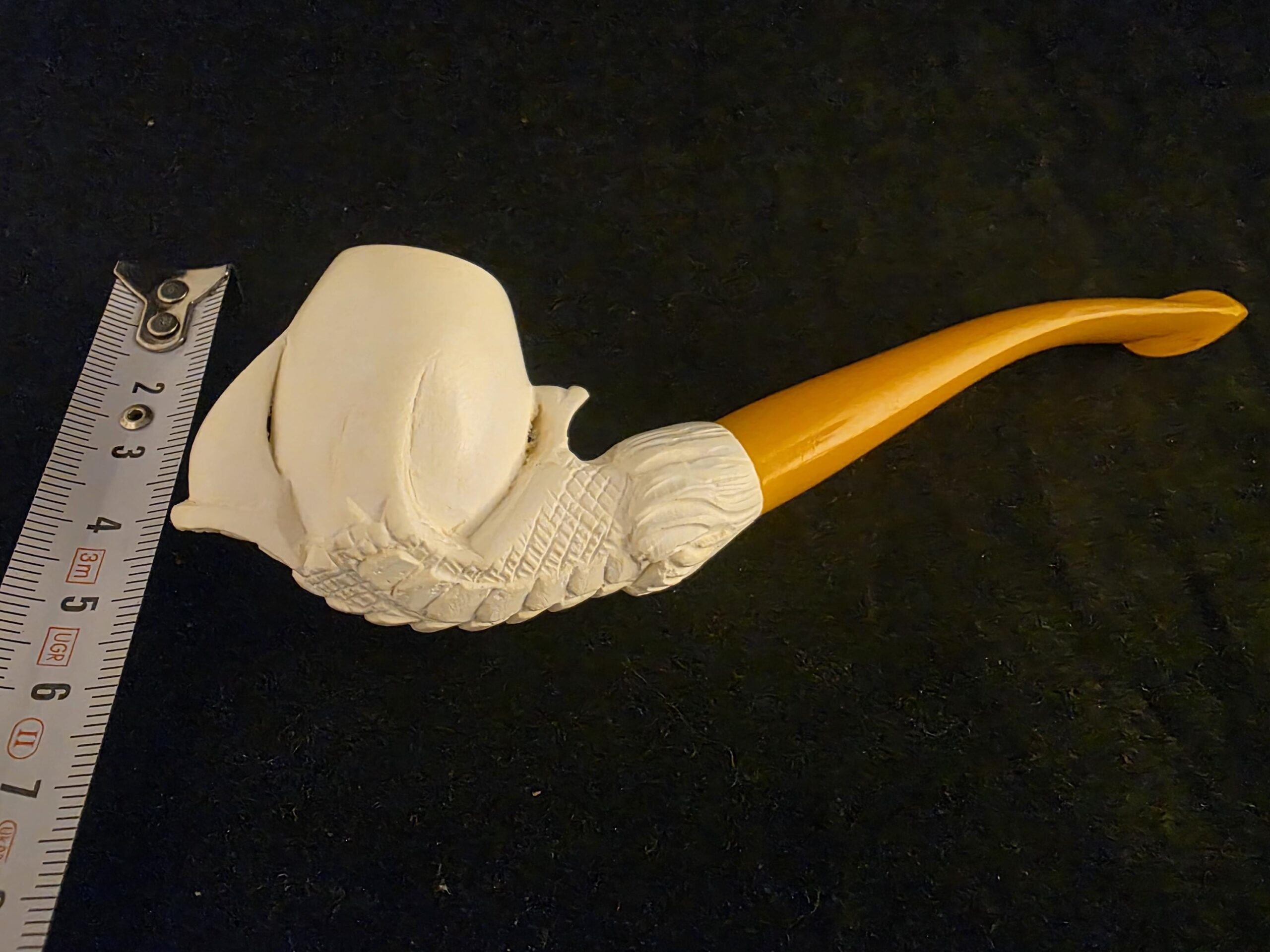 Smooth Eagle Claw Meerschaum Pipe with Acrylic Stem, Budget Friendly Pİpe - Image 7