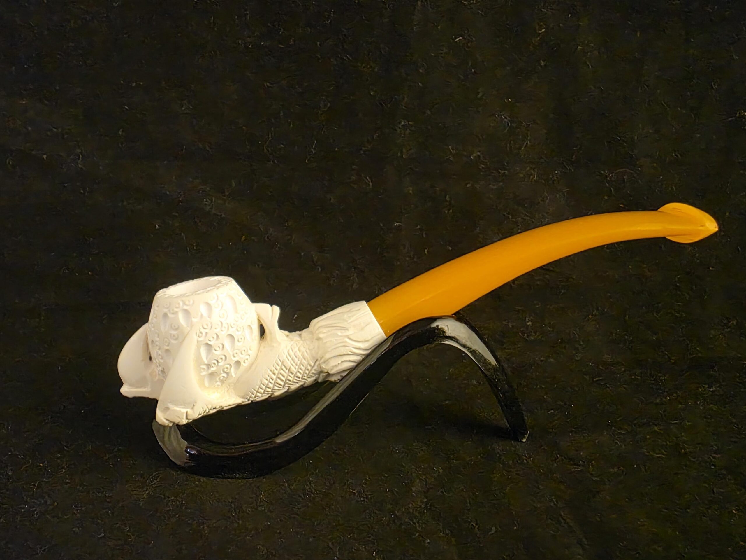 Smooth Eagle Claw Meerschaum Pipe with Acrylic Stem, Budget Friendly Pİpe - Image 4
