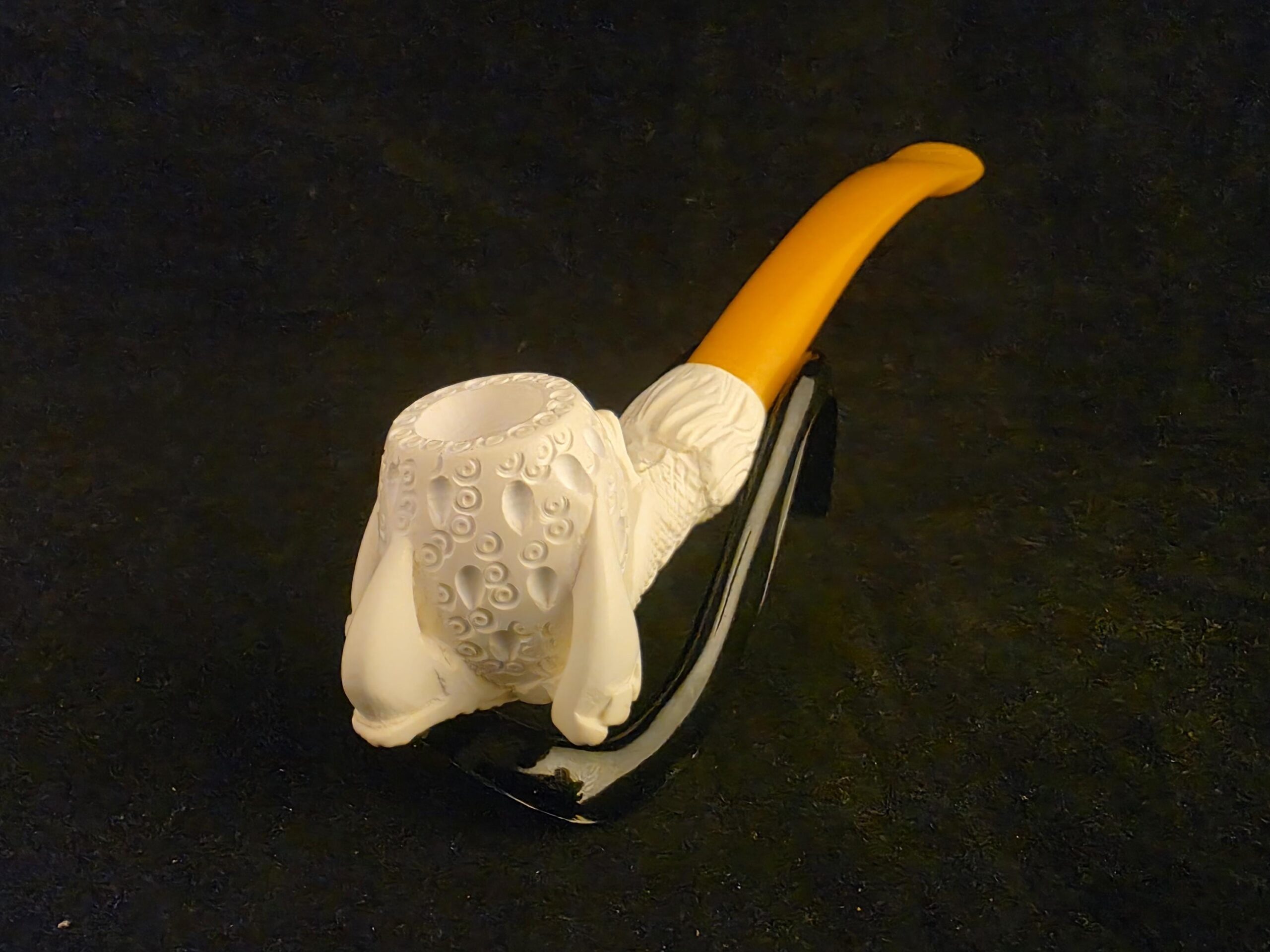 Smooth Eagle Claw Meerschaum Pipe with Acrylic Stem, Budget Friendly Pİpe - Image 8