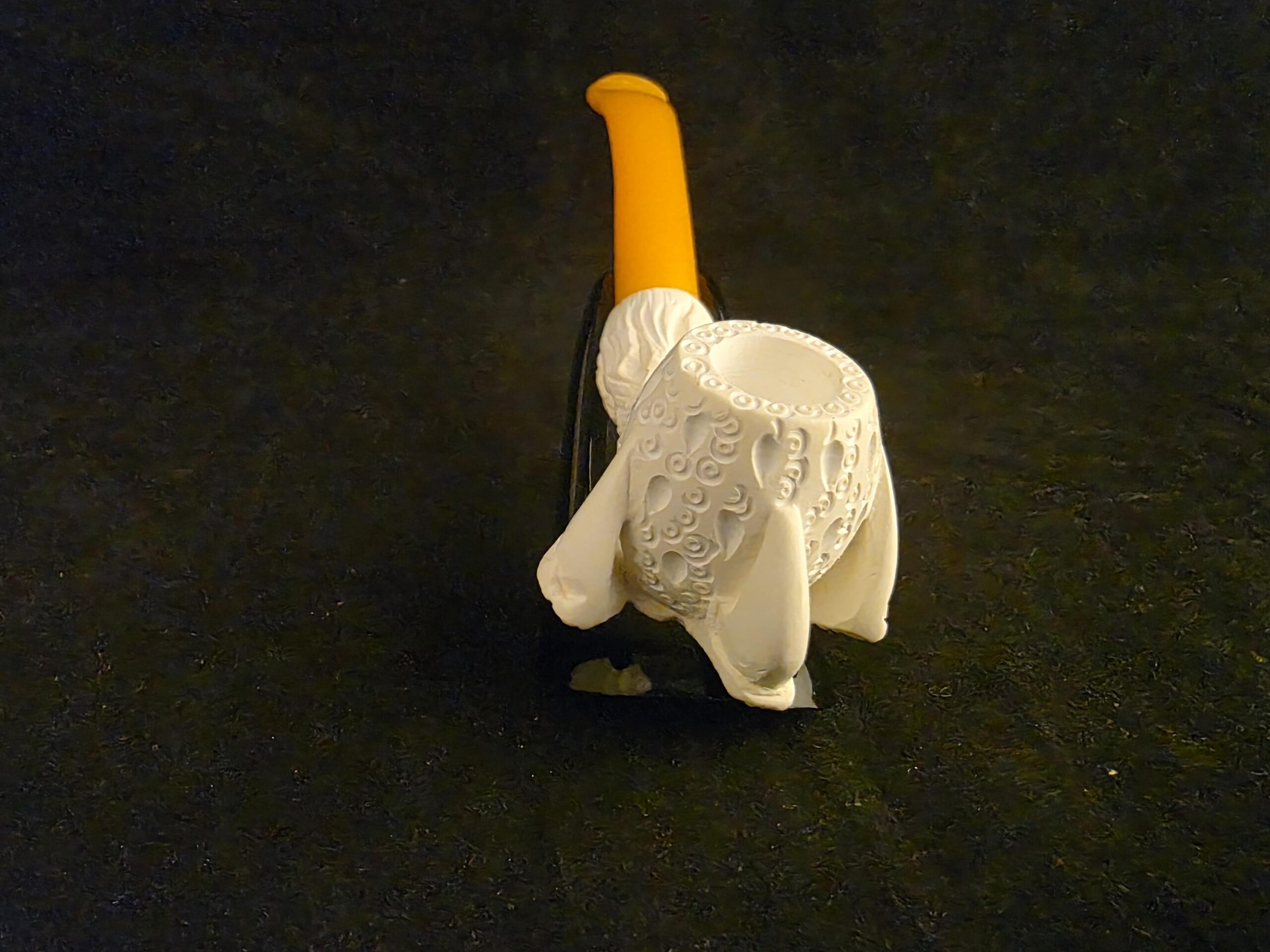 Smooth Eagle Claw Meerschaum Pipe with Acrylic Stem, Budget Friendly Pİpe - Image 6