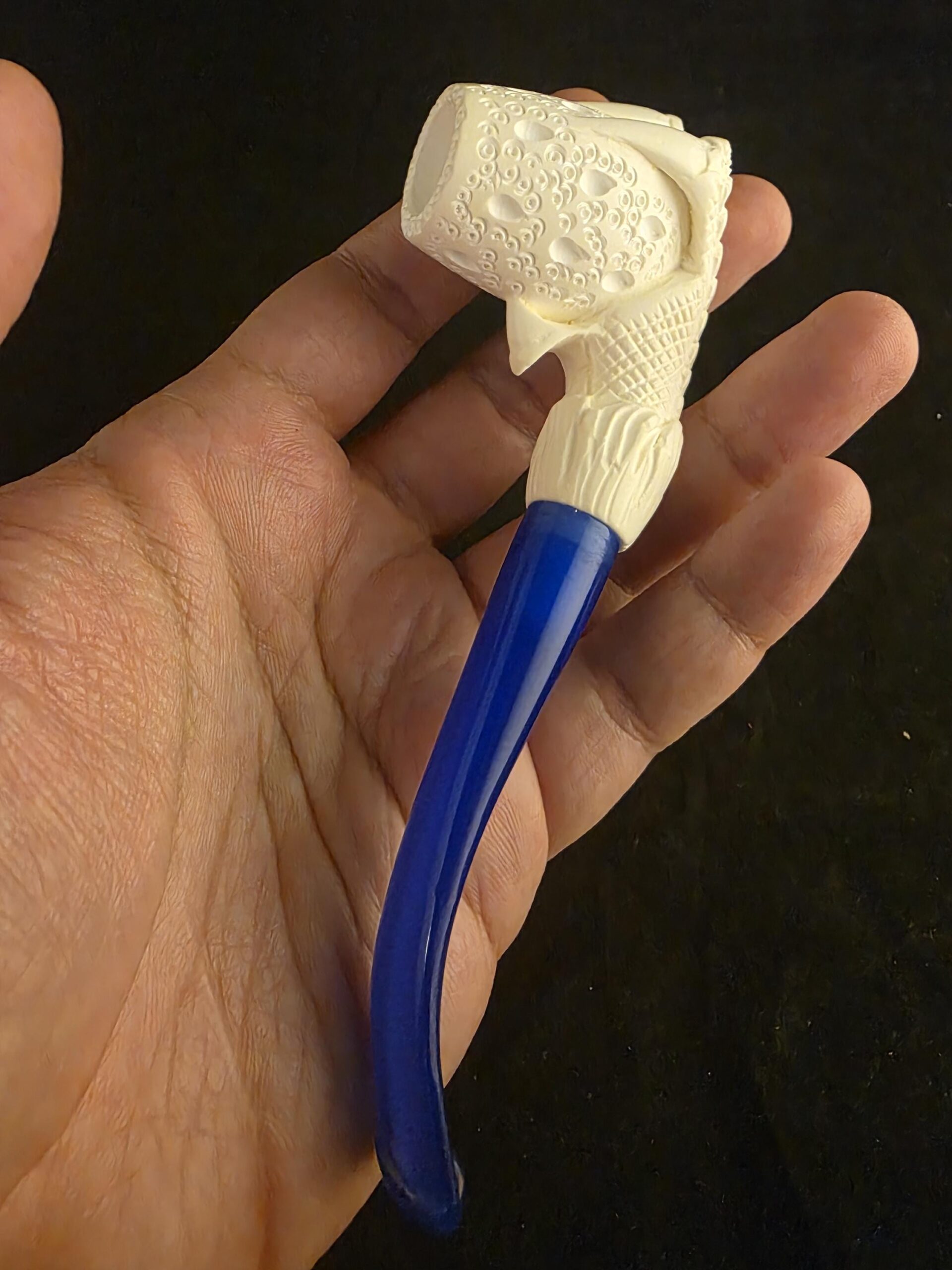 Smooth Eagle Claw Meerschaum Pipe with Acrylic Stem, Budget Friendly Pİpe - Image 9