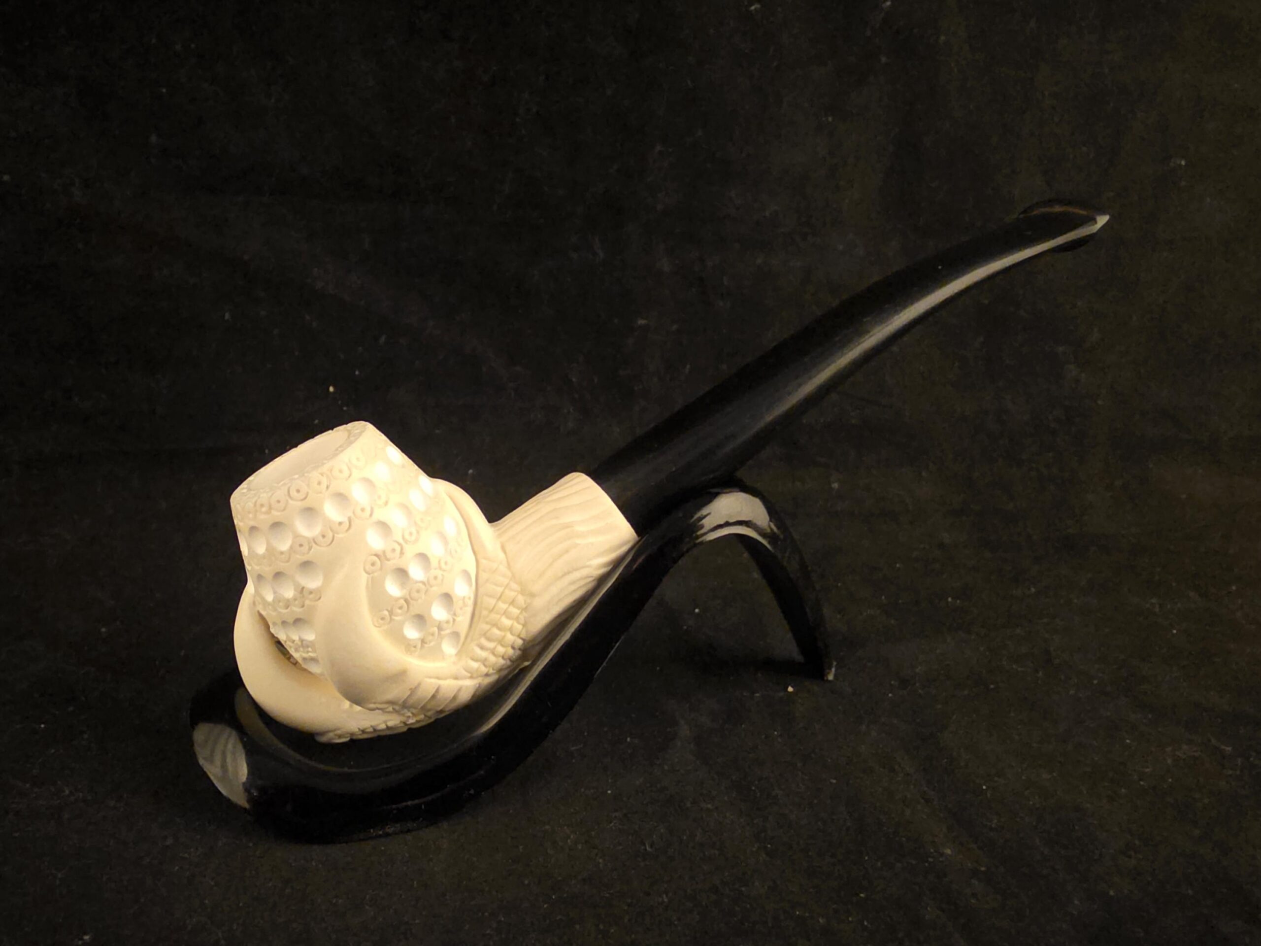 Smooth Eagle Claw Meerschaum Pipe with Acrylic Stem, Budget Friendly Pİpe - Image 3