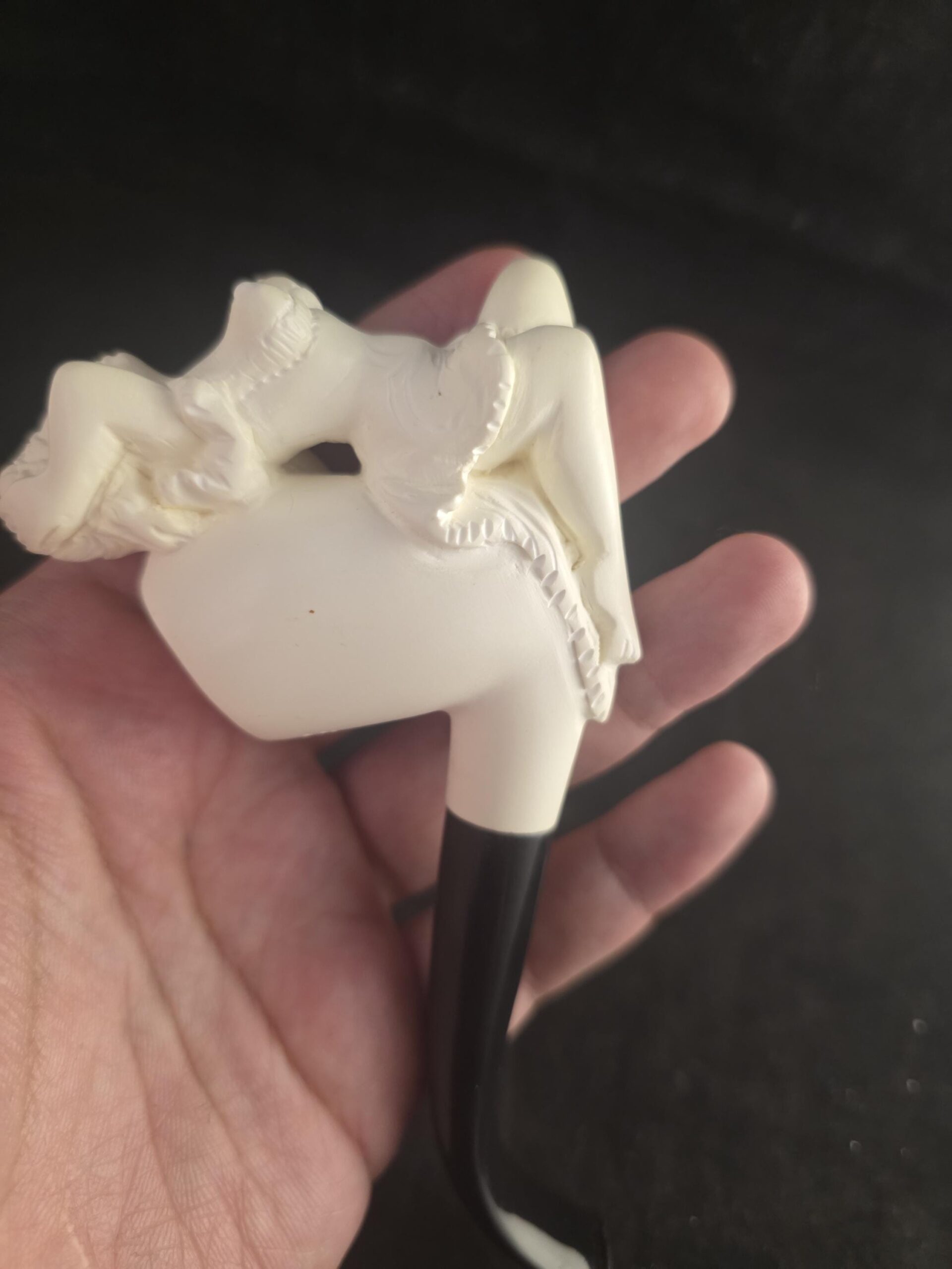 Pretty Lady Meerschaum Pipe with Acrylic Stem - Image 2