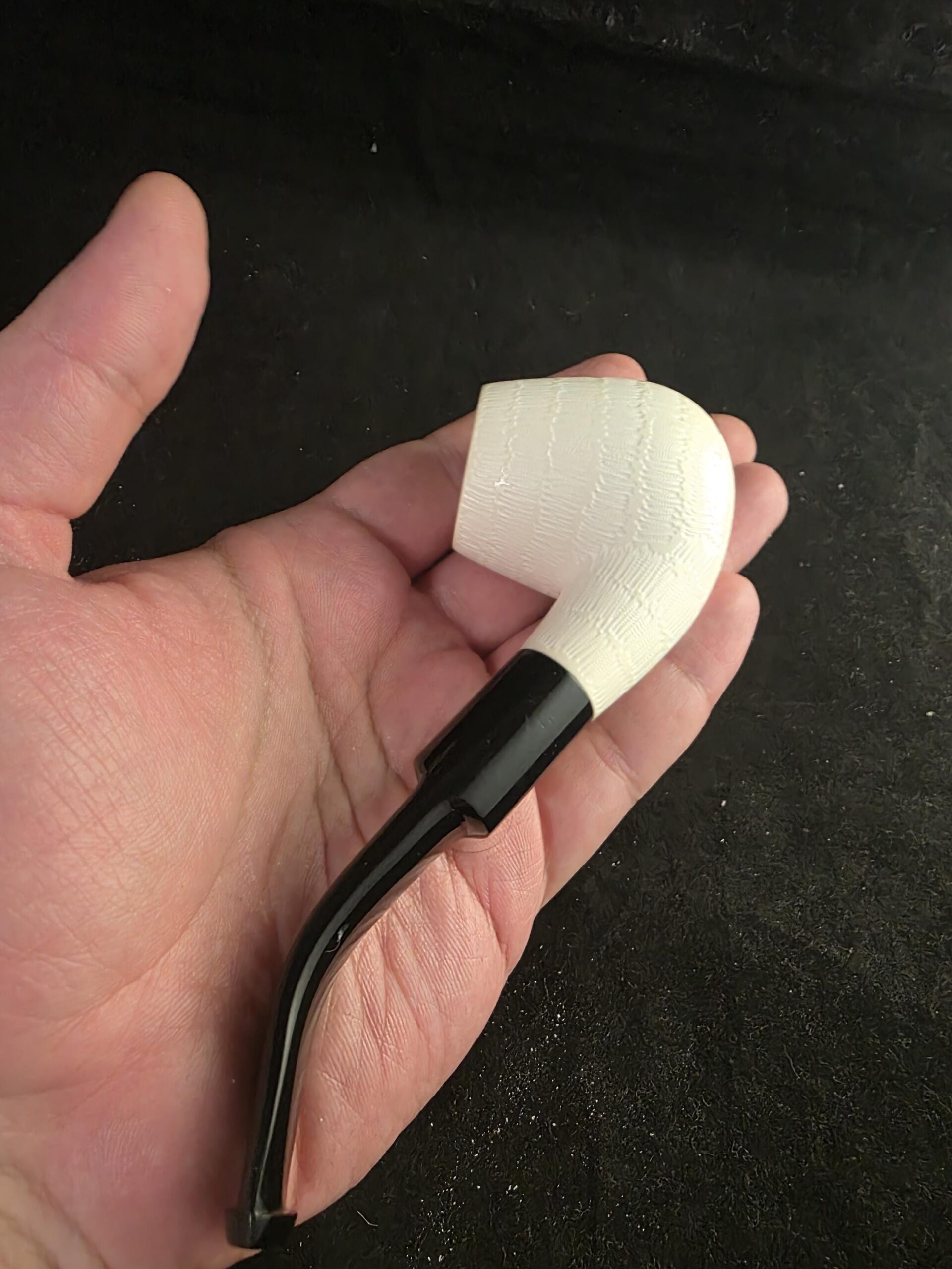 Classic Rustic Style meerschaum Pipe with Acrylic Stem - Image 3