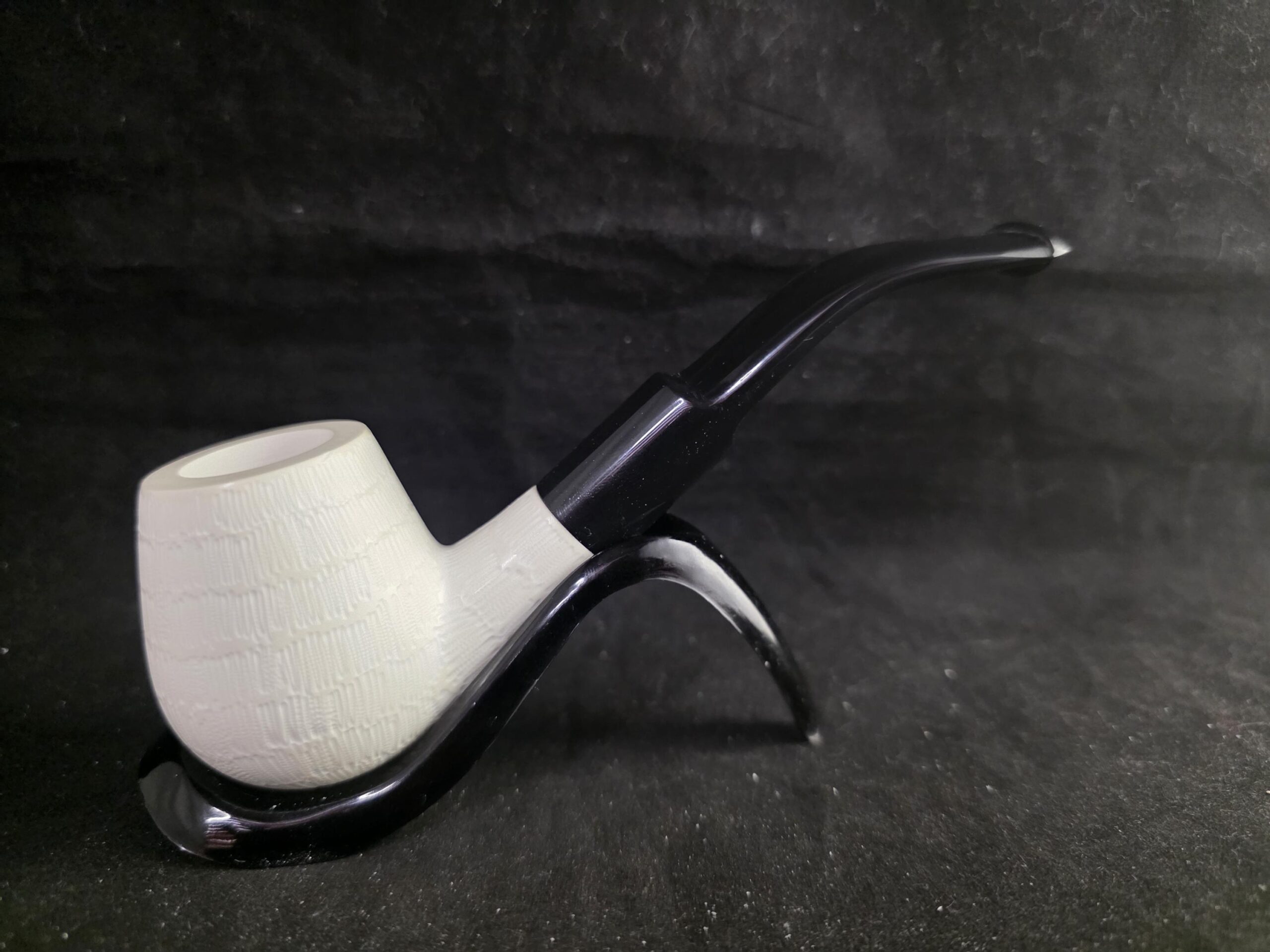 Classic Rustic Style meerschaum Pipe with Acrylic Stem - Image 4