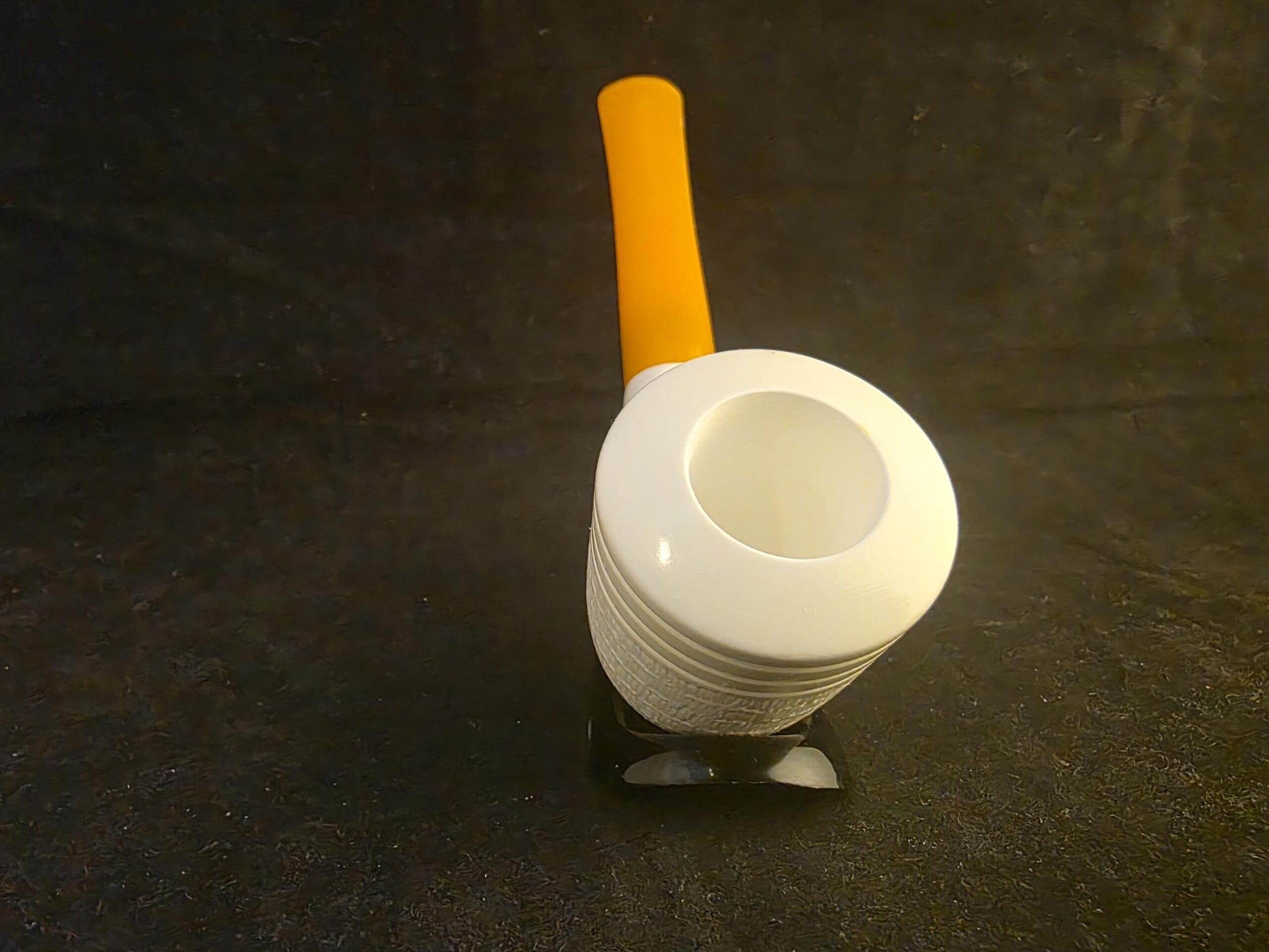 Special Half Rustic Half Smooth English Style Meerschaum Pipe with Acrylic Stem, Hand Carved Pipe - Image 7