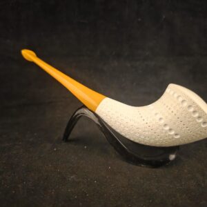 Depicted Horn Design Meerschaum Pipe – Acrylic Stem