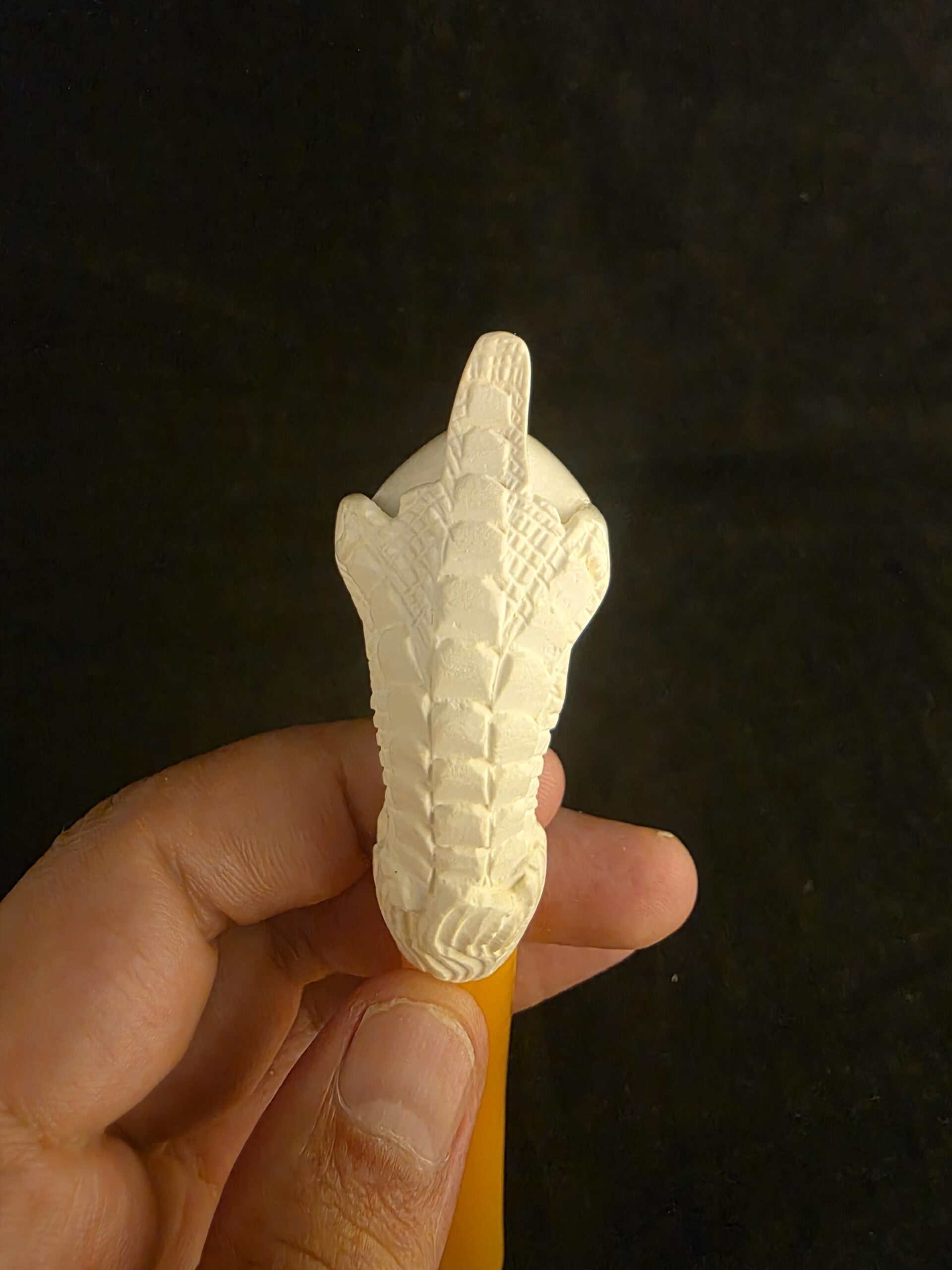Smooth Eagle Claw Meerschaum Pipe with Acrylic Stem, Budget Friendly Pİpe - Image 8