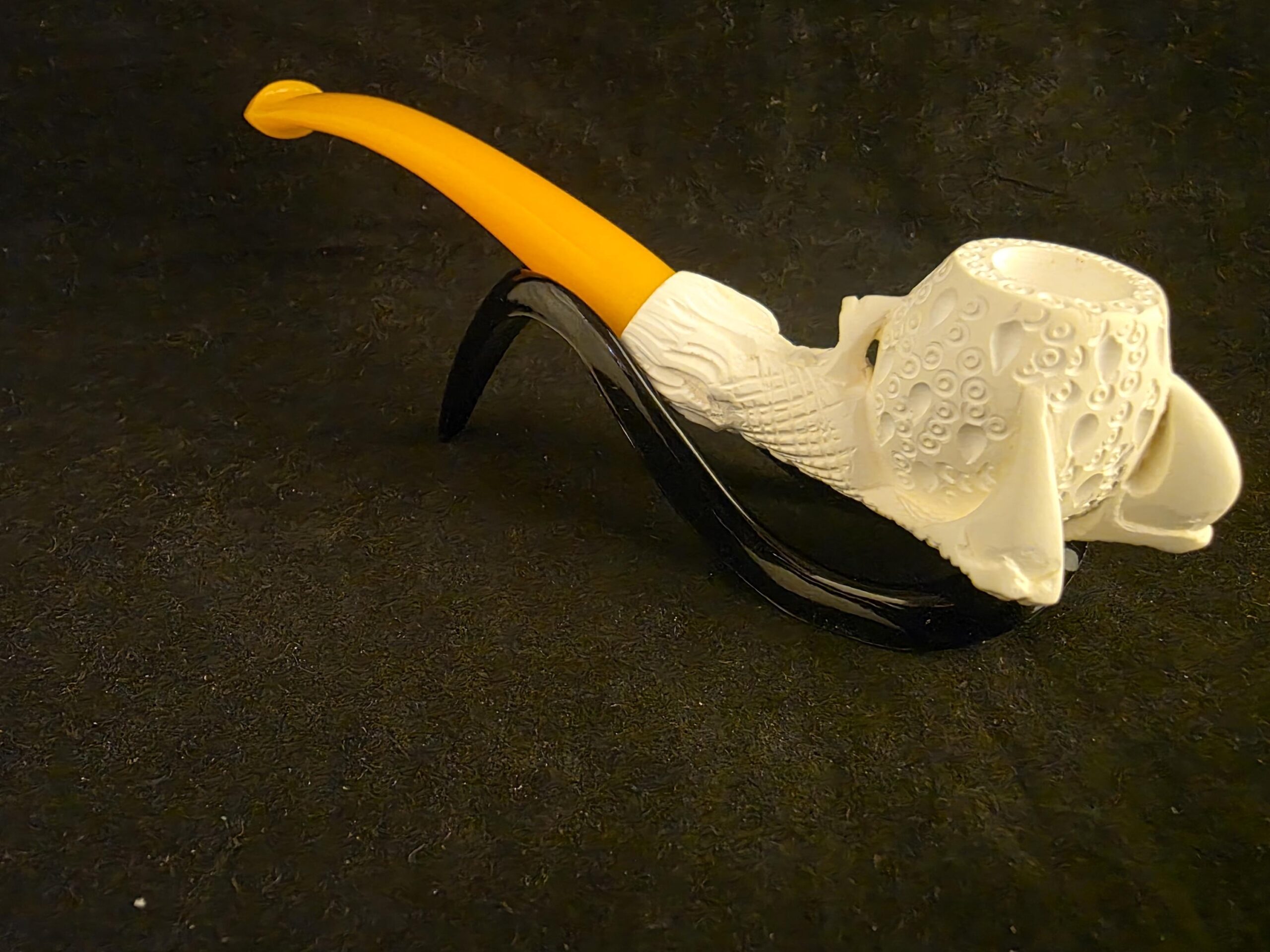 Smooth Eagle Claw Meerschaum Pipe with Acrylic Stem, Budget Friendly Pİpe - Image 5