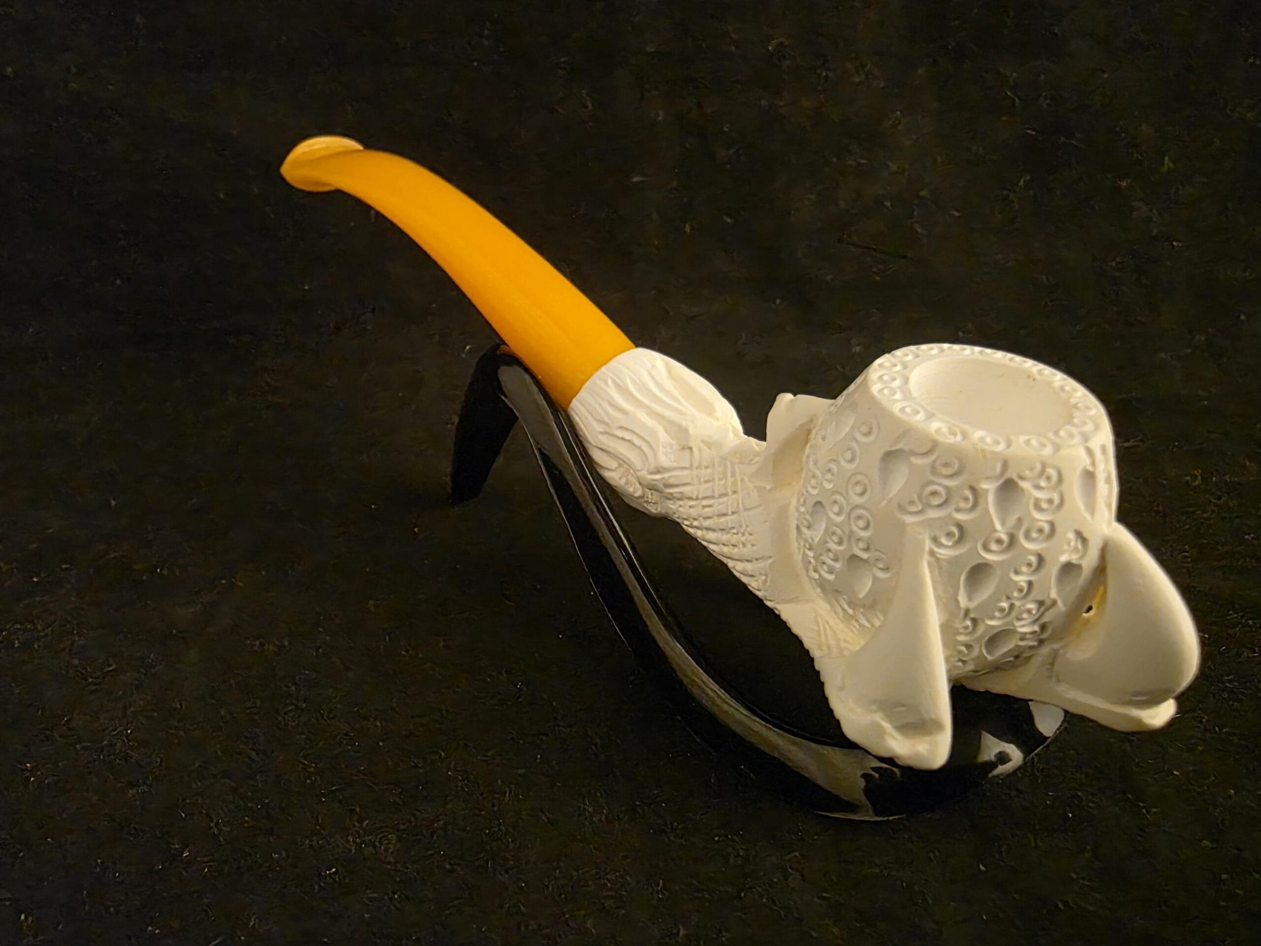 Smooth Eagle Claw Meerschaum Pipe with Acrylic Stem, Budget Friendly Pİpe