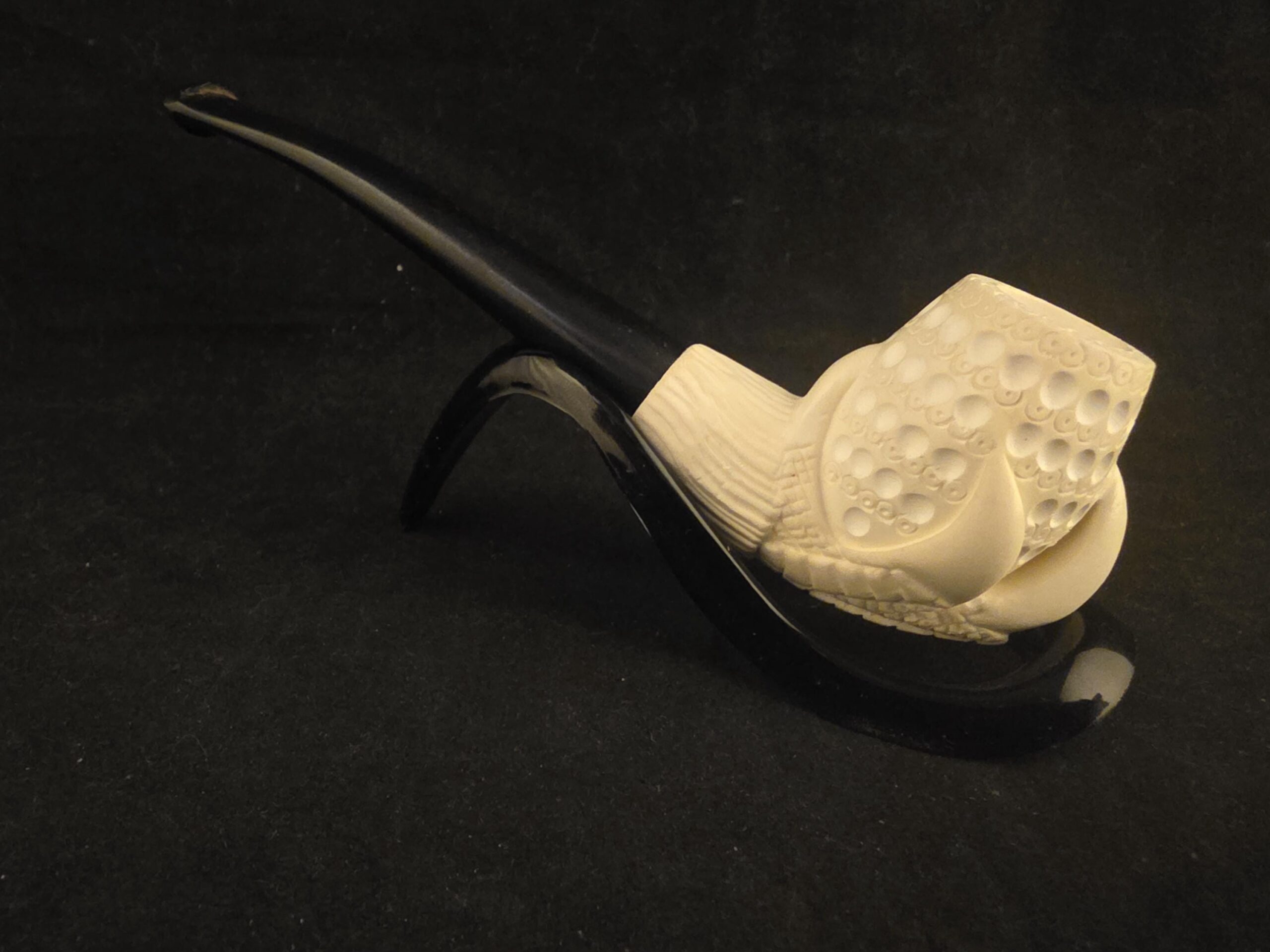 Smooth Eagle Claw Meerschaum Pipe with Acrylic Stem, Budget Friendly Pİpe