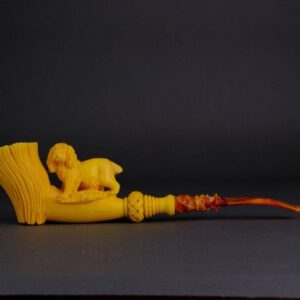 The Special Design Dog Portrait meerschaum pipe, block meerschaum, Hand carved meerschaum pipe,Art Pipe