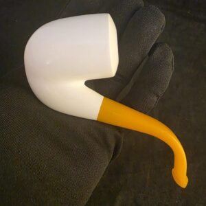 SmoothClassic Meerschaum Pipe with Acrylic Stem, Hand Carved Pipe