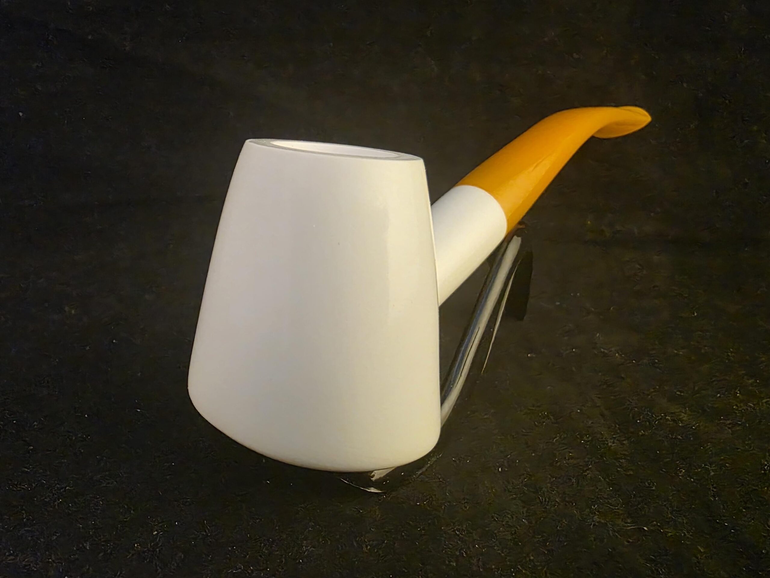 Vulcanite Smooth Design Meerschaum Pipe with Acrylic Stem, Hand Carved Pipe - Image 9