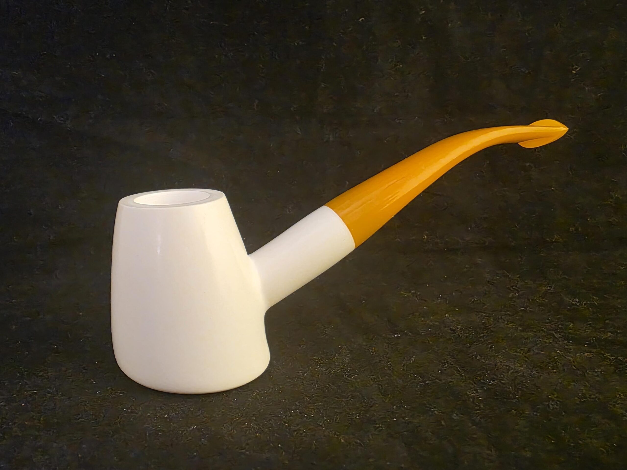 Vulcanite Smooth Design Meerschaum Pipe with Acrylic Stem, Hand Carved Pipe - Image 2