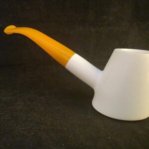 Vulcanite Smooth Design Meerschaum Pipe with Acrylic Stem, Hand Carved Pipe