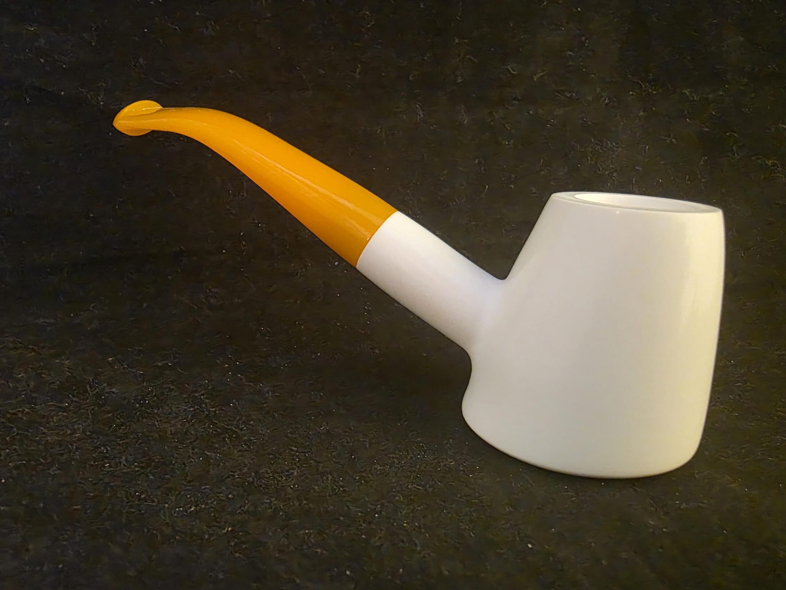 Vulcanite Smooth Design Meerschaum Pipe with Acrylic Stem, Hand Carved Pipe