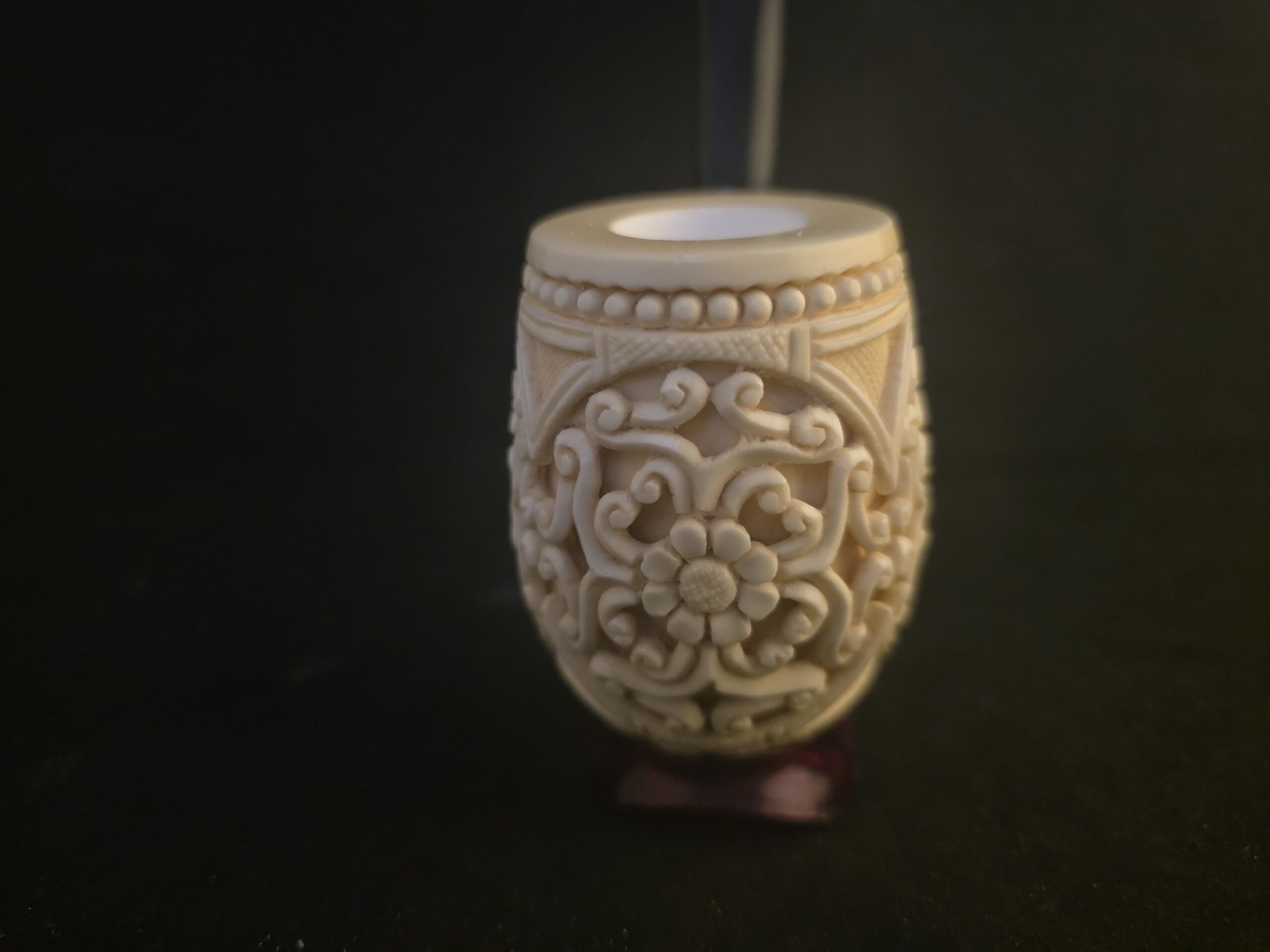 Ultra Rare Micro Relief Carved Meerschaum Pİpe,Block Meerschaum,With Acrylic Stem - Image 4