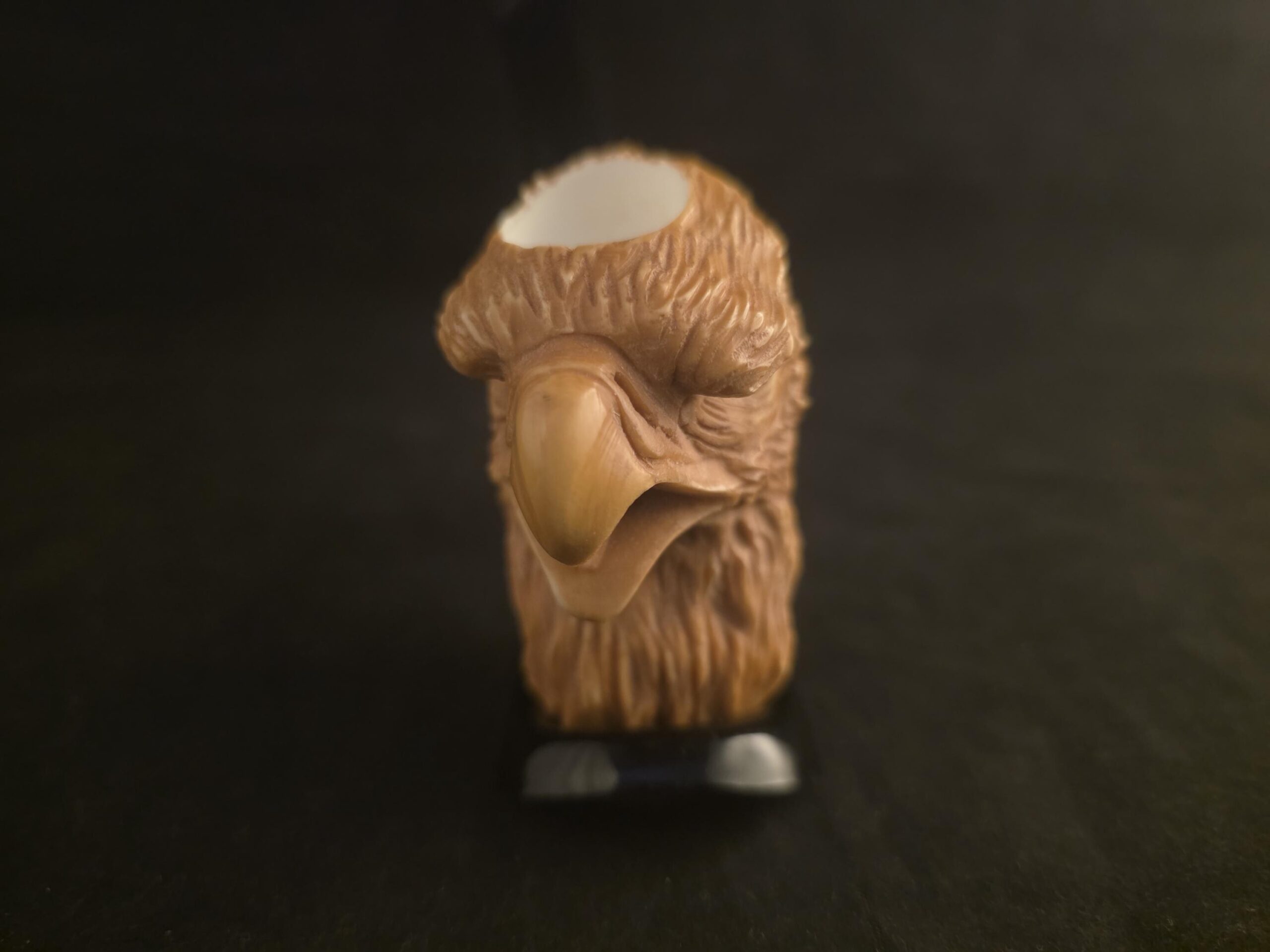 Hand-Carved Lion Figure Block Meerschaum Pipe with fitted case and Acrylic Stem – Signed Artist Piece - Image 3